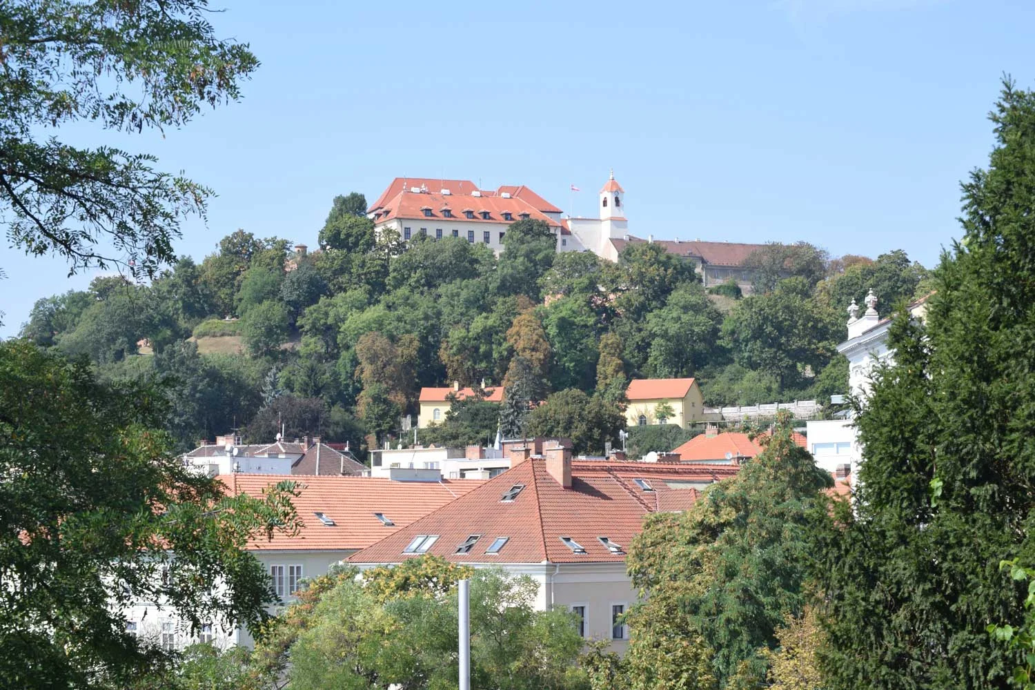 That castle up on the hill was a key piece of Brno's defenses. They are very proud of the fact that they withstood a 4-month siege by the Swedes in 1645, toward the end of the 30 Years' War.