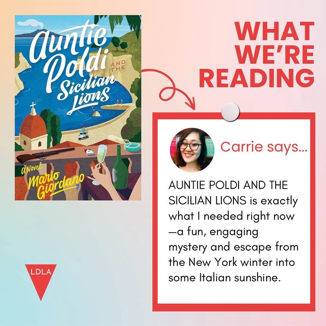 We read for work, yes, but we also read for fun! Agent Carrie Pestritto&rsquo;s latest read is AUNTIE POLDI AND THE SICILIAN LIONS by Mario Giordano. 

A fun, engaging mystery plus the Italian sunshine makes this a perfect read to escape the winter. 