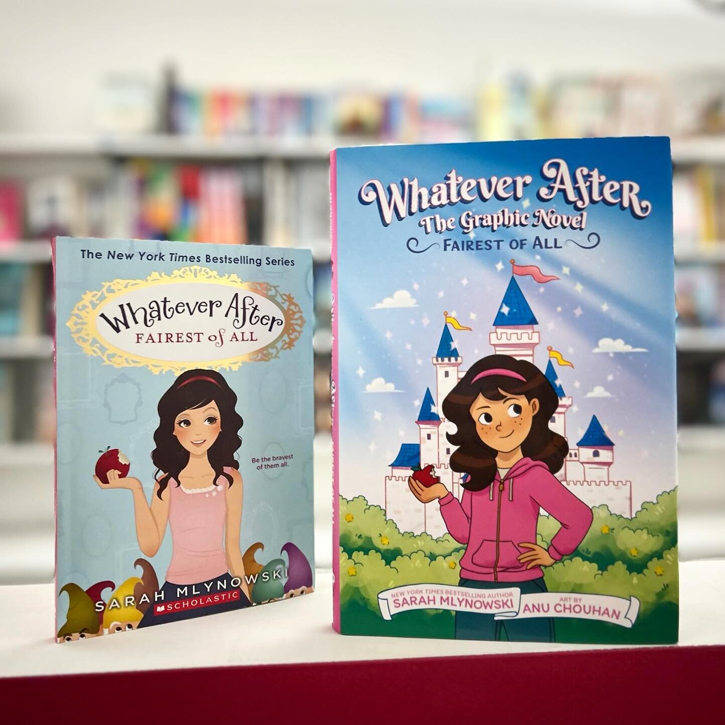 What a fun day! WHATEVER AFTER: Fairest of All is now out as a graphic novel. We love seeing the two editions of Sarah Mlynowski&rsquo;s incredibly fun book together. We hope a whole new batch of kids falls in love with this series of fractured fairy