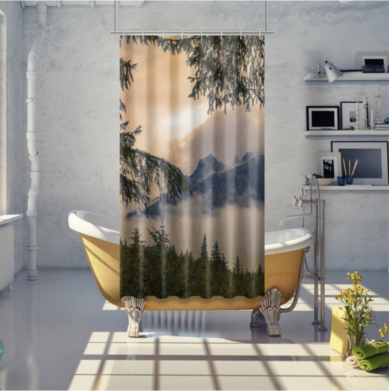 Home of the Grizzly Bear Shower Curtain 