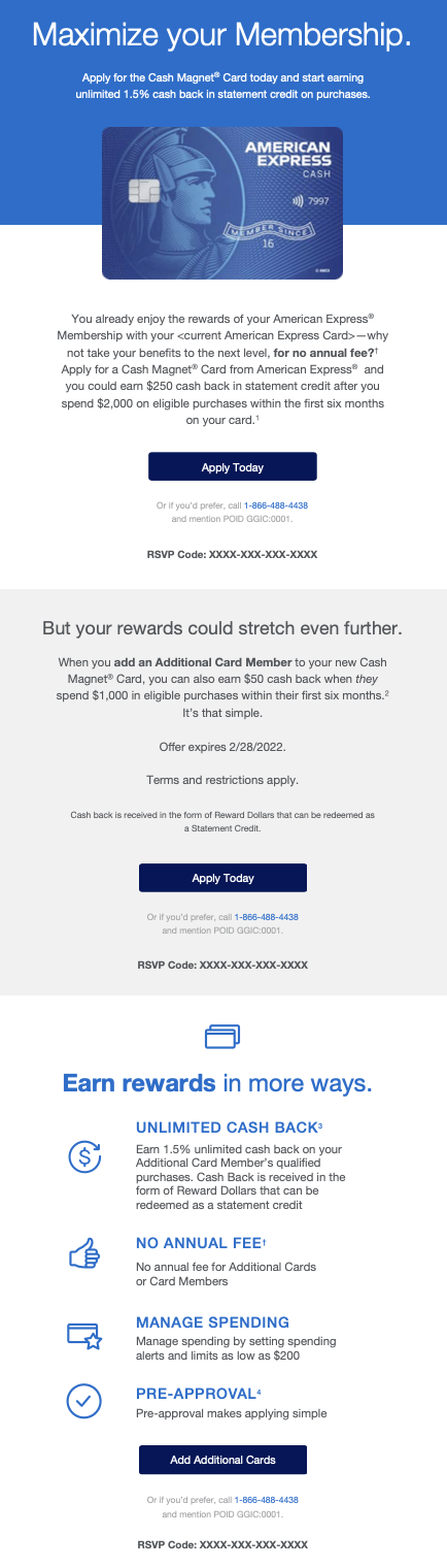 Amex Cash Magnet Cross-Sell Campaign