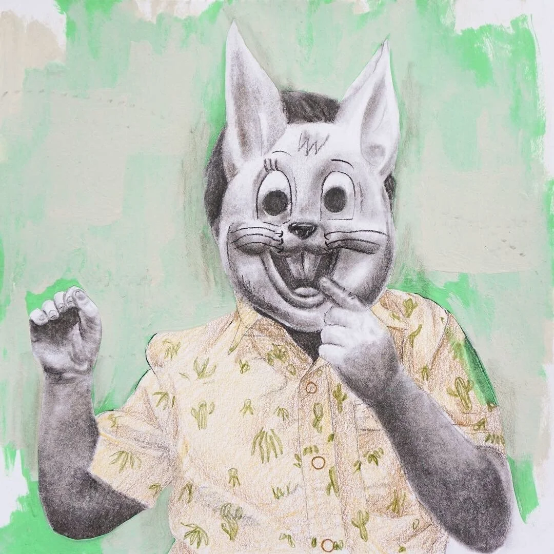 "El Bunny" Mixed Media on Paper 8” x 8” 2019