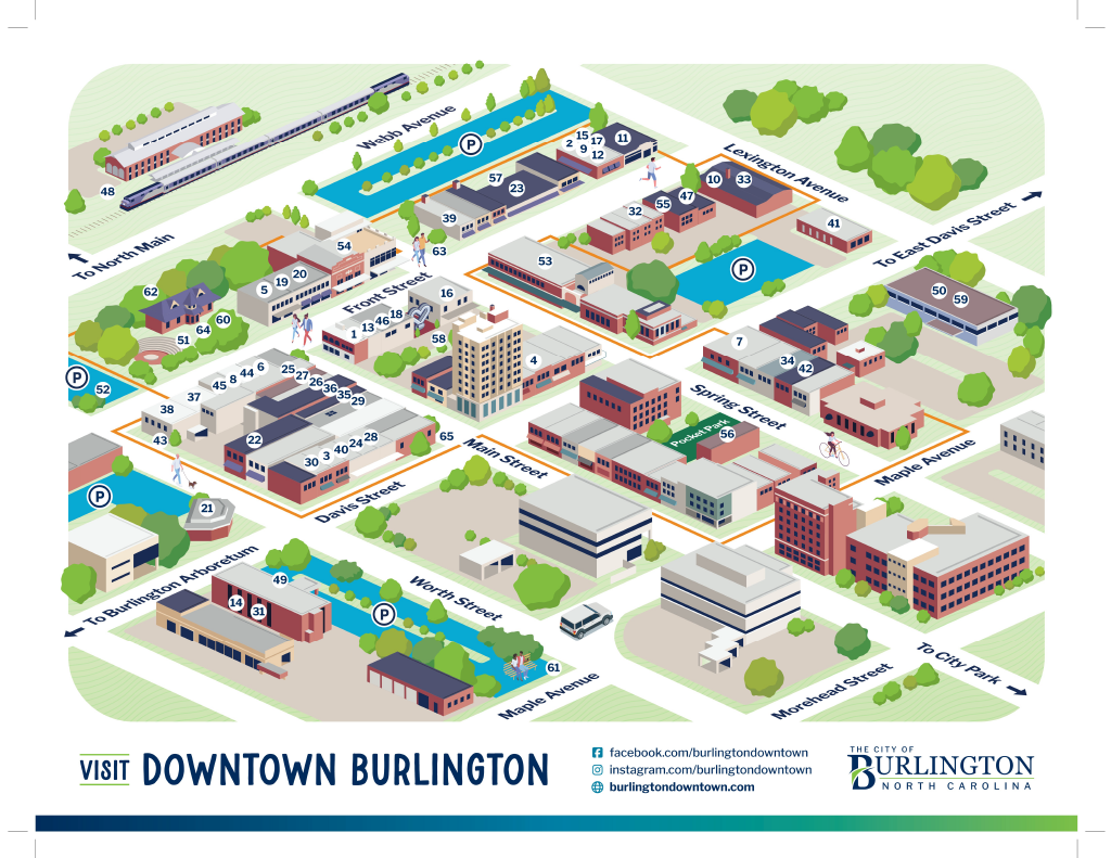 downtown burlington map