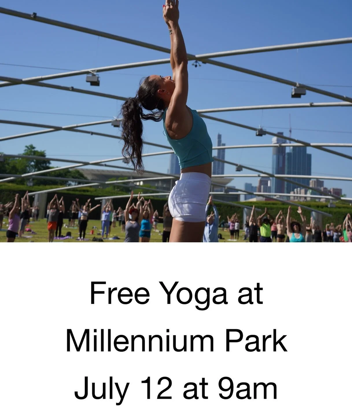 Meet me tomorrow at 9 AM at Wrigley Square (on Randolph St. &amp; Michigan Ave.) just West of the Pritzker Pavilion, for a free yoga class! Just bring your mat and find a spot! 💫 

#millenniumpark #millenniumparkworkouts #summeryoga #chicagoyoga #ci