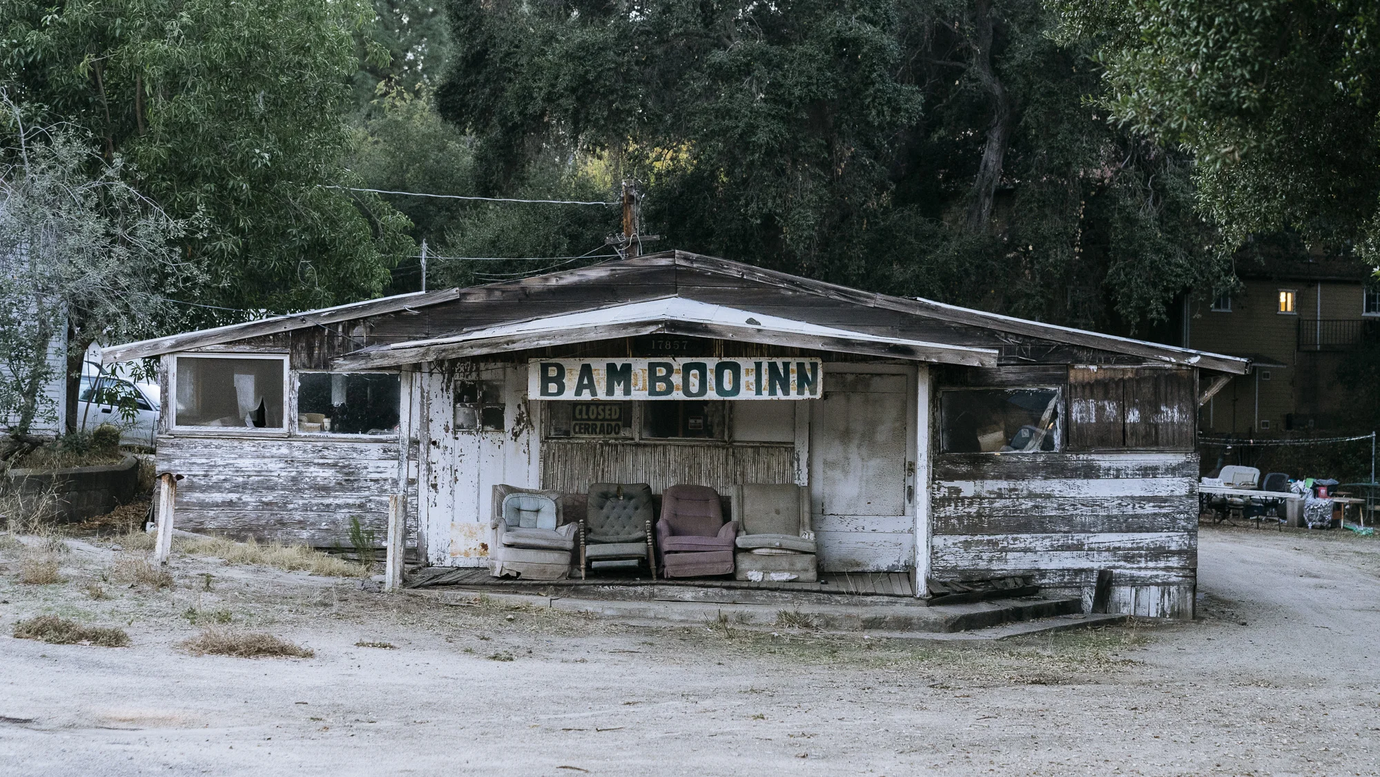 IMAGE CAPTION: A shuttered Inn on Campo Road in Dulzura, California. 7 miles from the border wall.