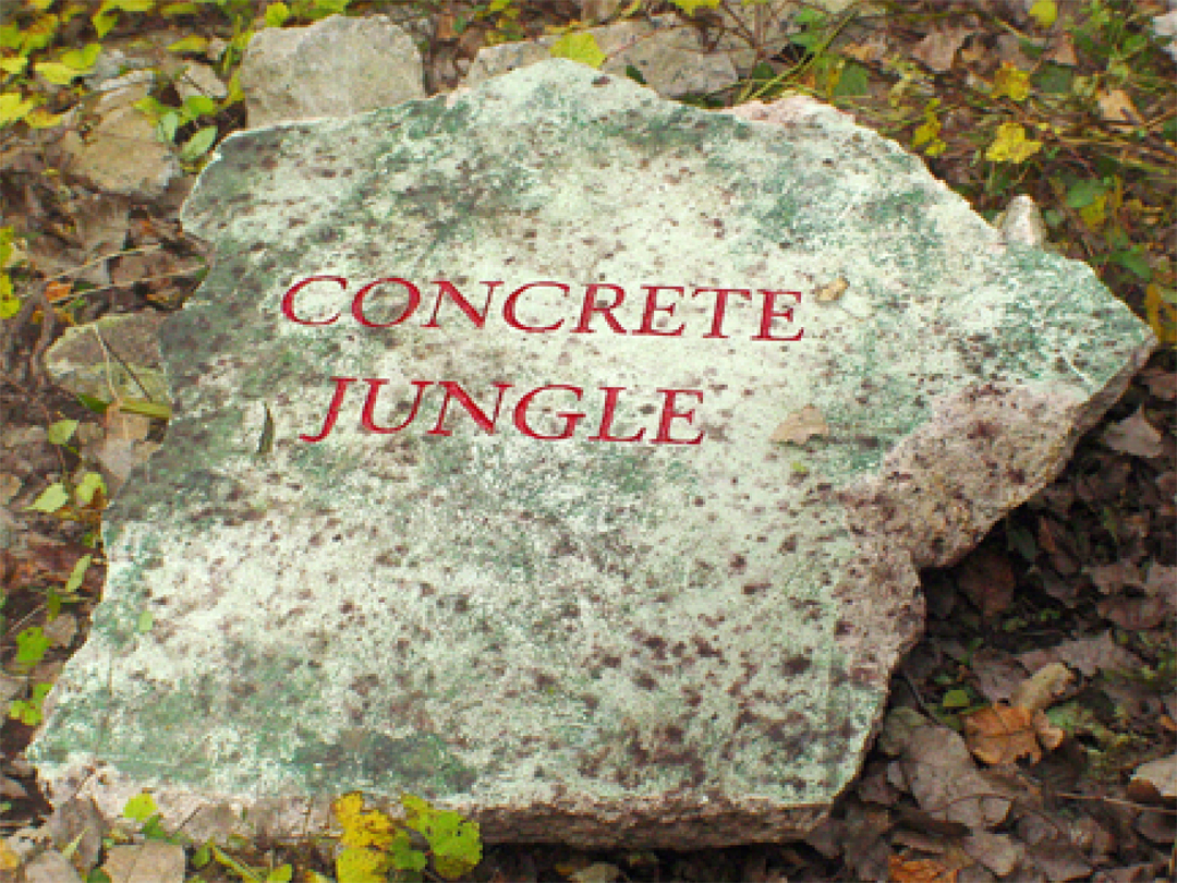 Concrete Jungle - Richard Kirk Mills 2004 Recycled and sandblasted highway concrete