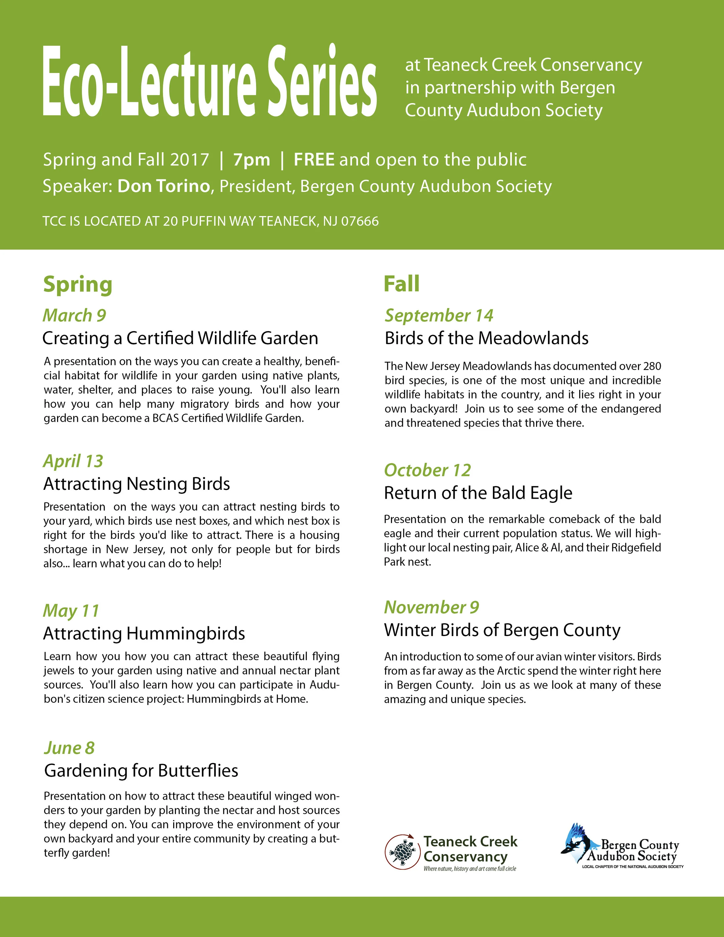 Eco-Lecture Series: Winter Birds of Bergen County