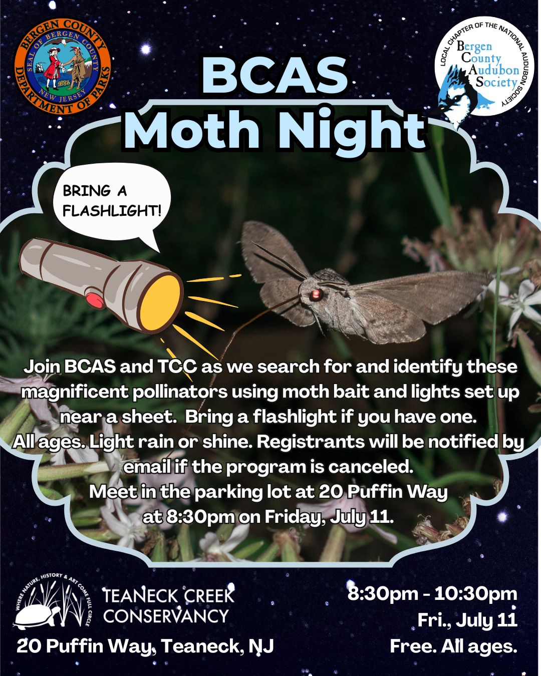 Moth Night with Teaneck Creek Conservancy and Bergen County Audubon Society