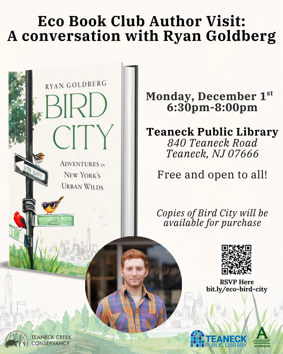 Eco Book Club: A Conversation with Ryan Goldberg, author of Bird City
