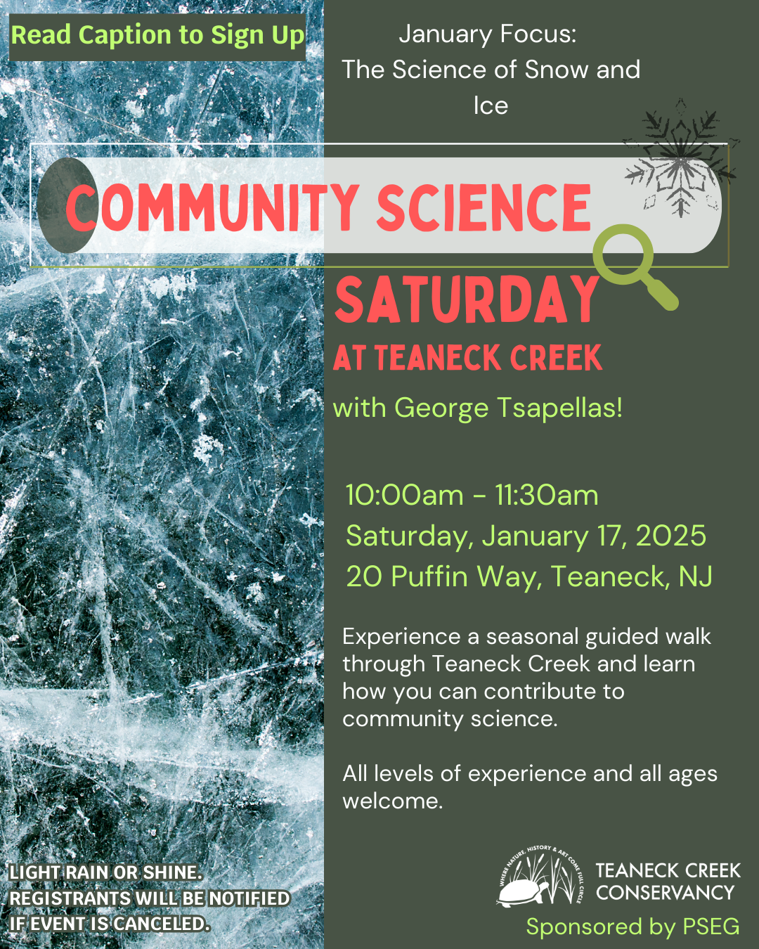 Community Science Saturday: The Science of Snow and Ice