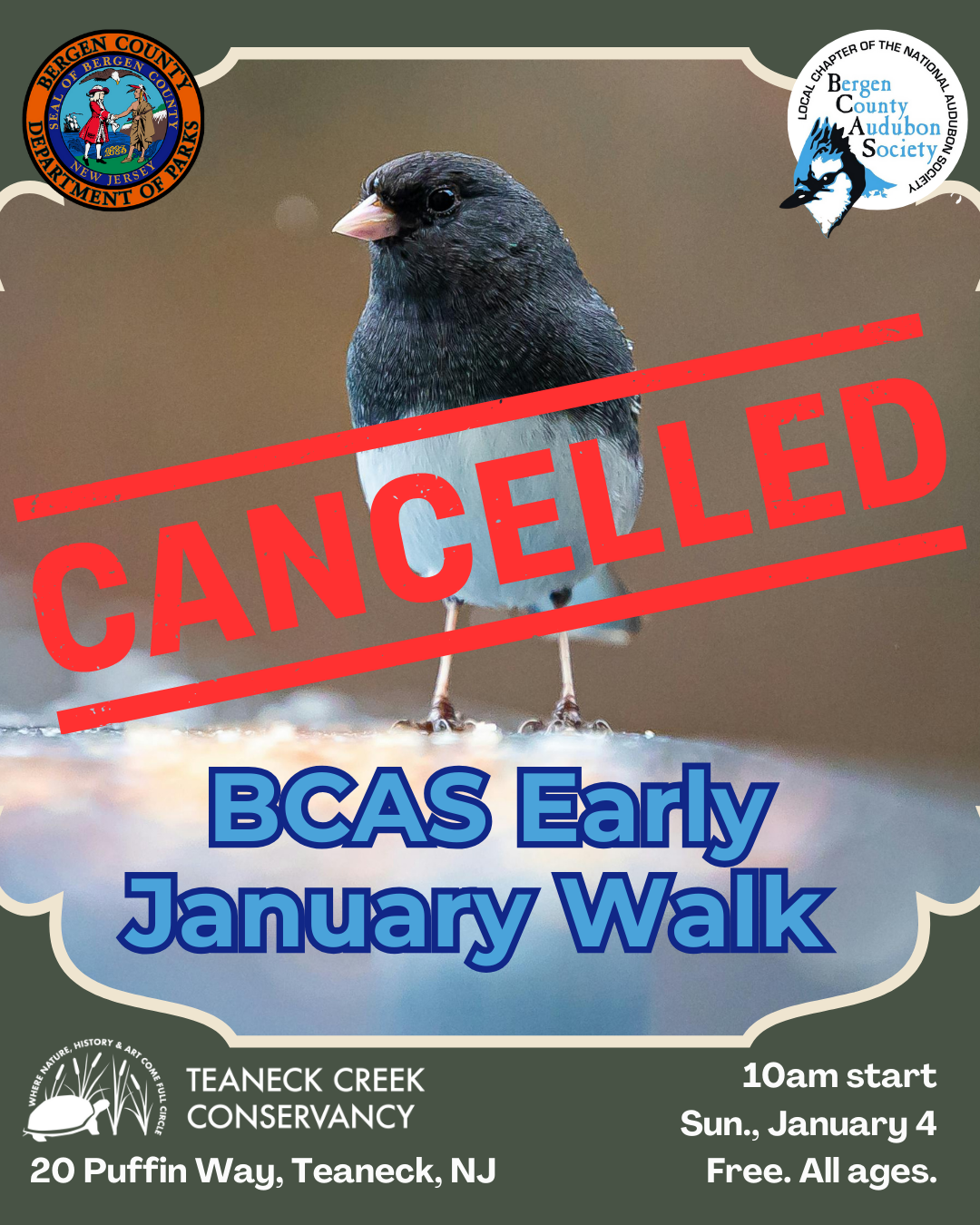 BCAS Early January Walk CANCELLED