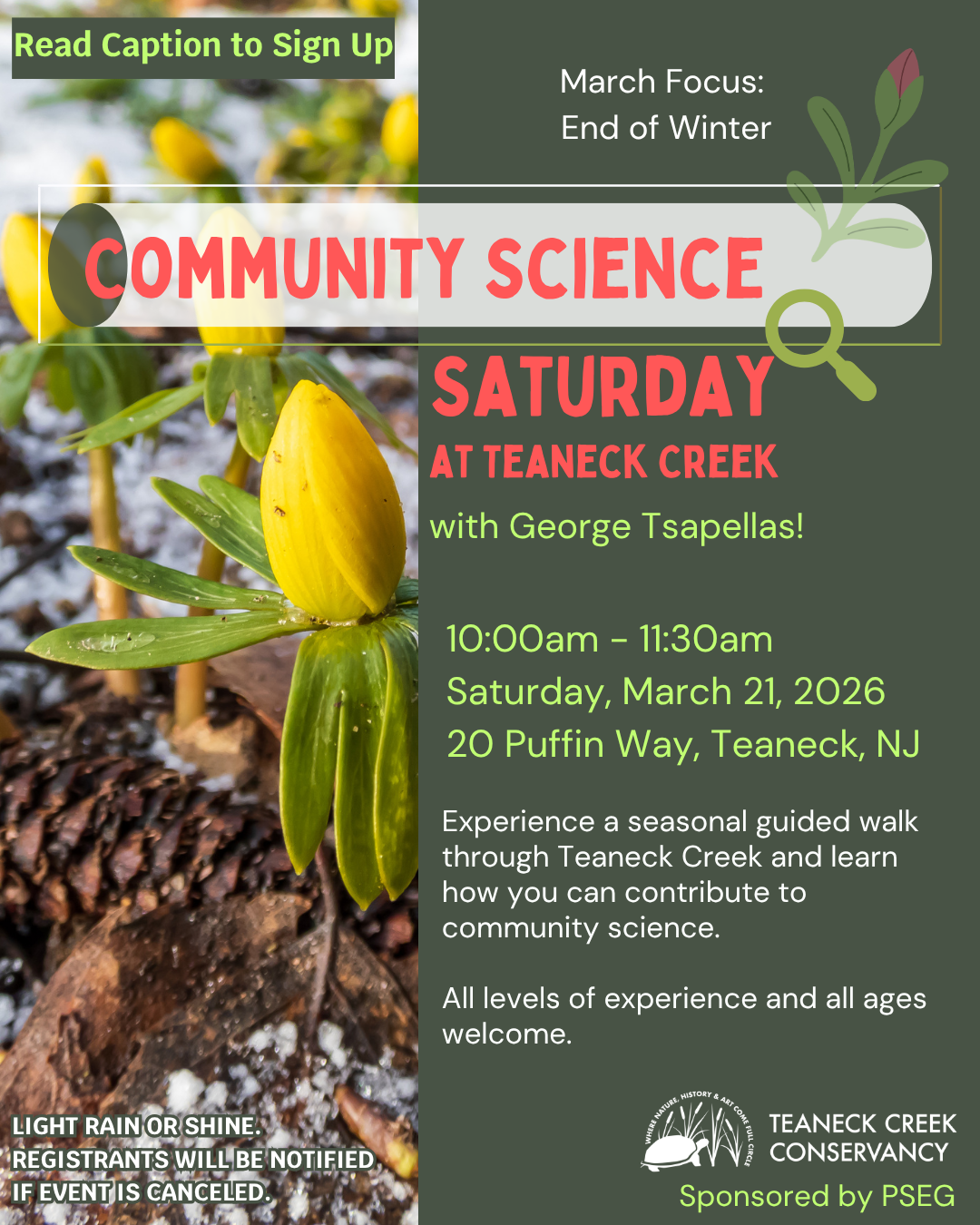 Community Science Saturday: End of Winter