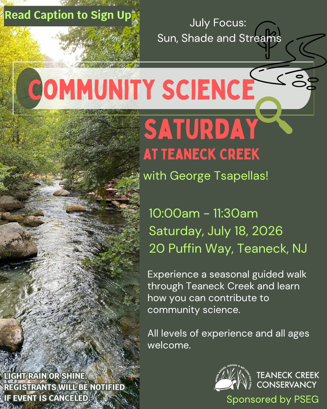 Community Science Saturday: Sun, Shade & Streams