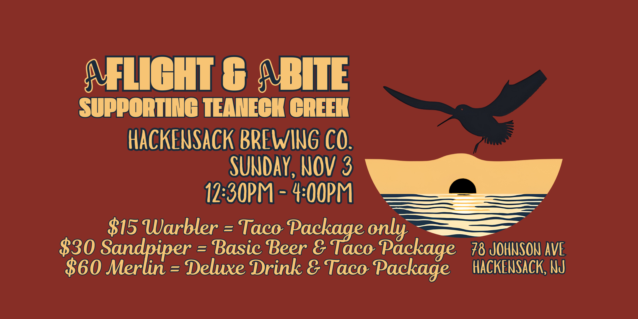 A Flight & A Bite Supporting Teaneck Creek Conservancy