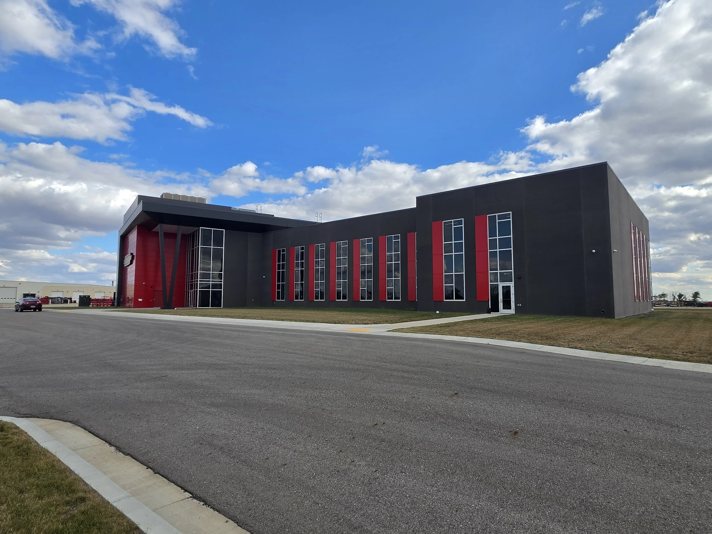 Aluminum composite and insulated metal panels installed at Vaderstad North American Headquarters in Wahpeton, ND.