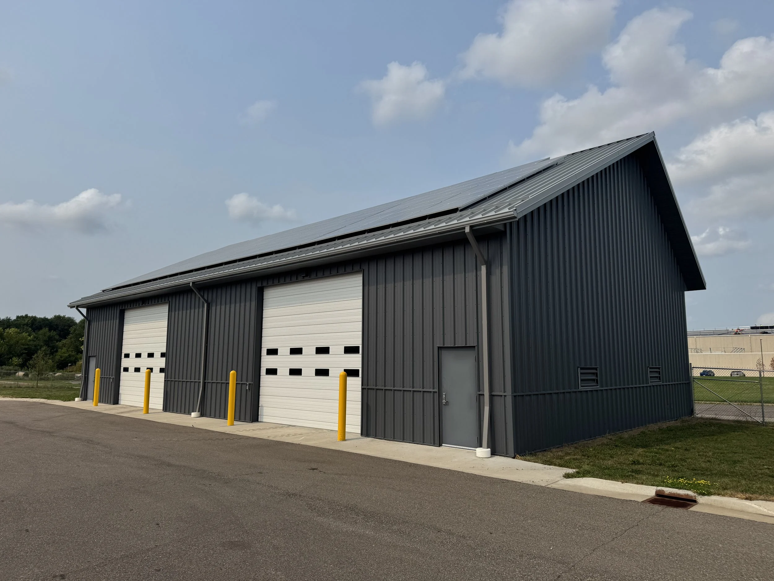 Architectural single skin panels installed at MnDOT Truck Station in Northfield, MN