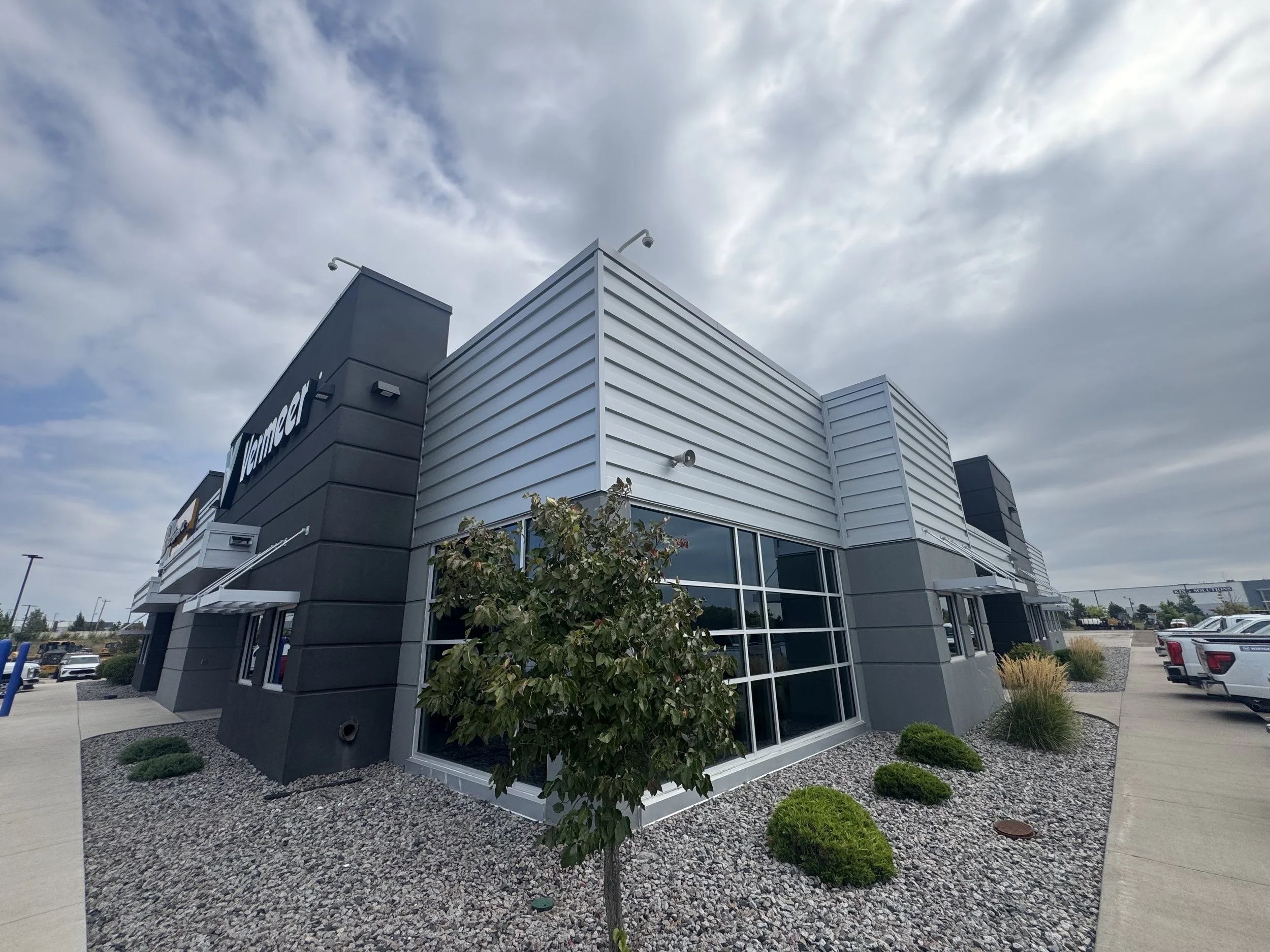 Architectural single skin panels installed at RDO Equipment Co in Dayton, MN.