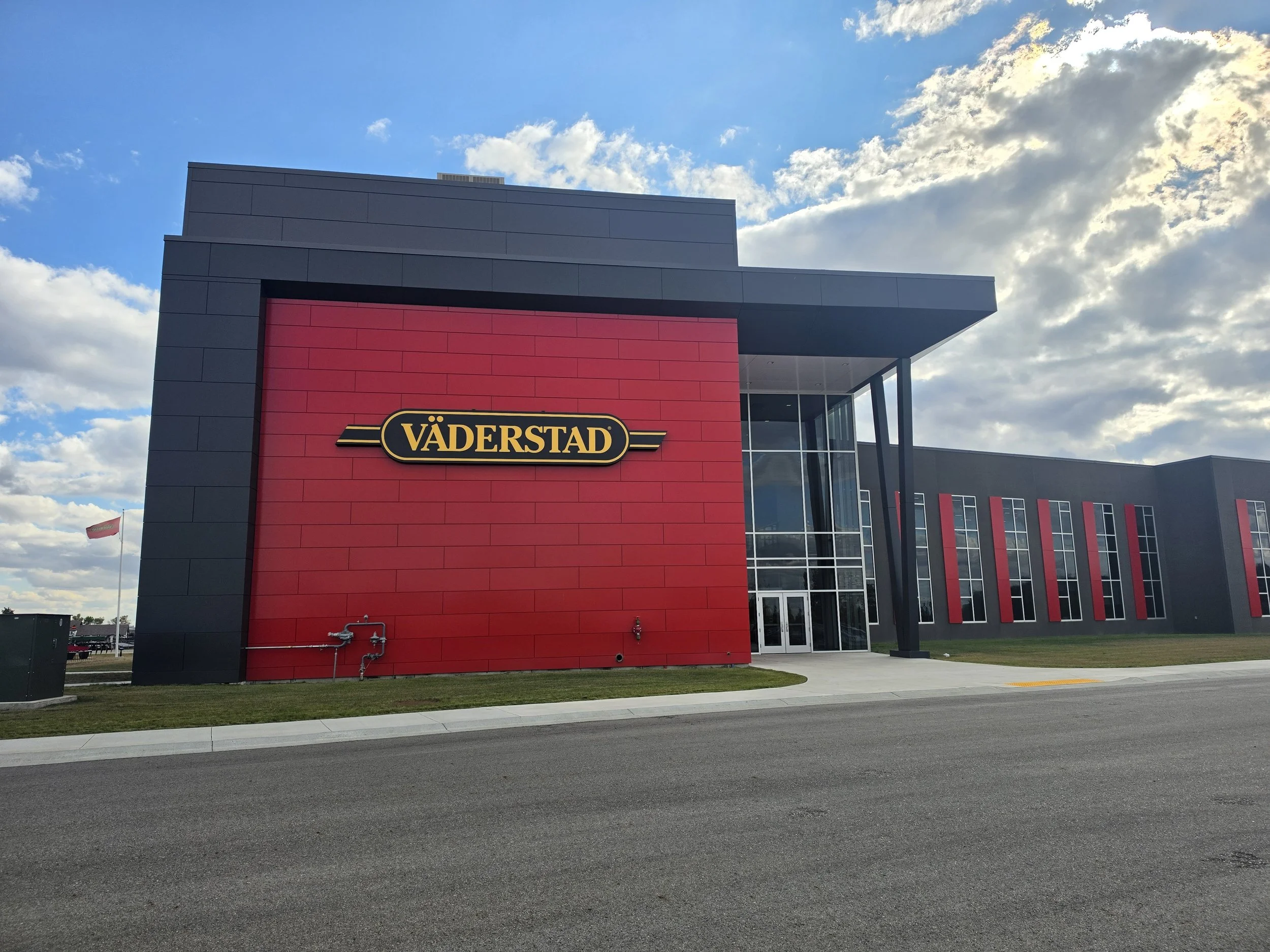 Aluminum composite and insulated metal panels installed at Vaderstad North American Headquarters in Wahpeton, ND.