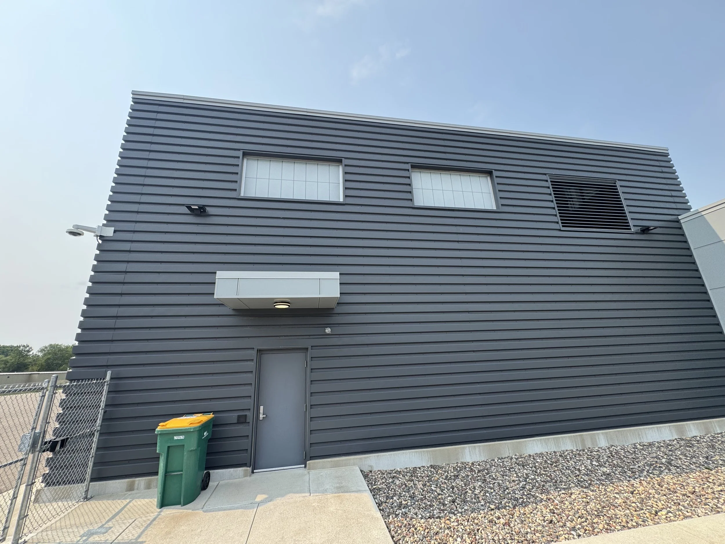 Architectural single skin and aluminum composite panels installed at MnDOT Truck Station in Northfield, MN