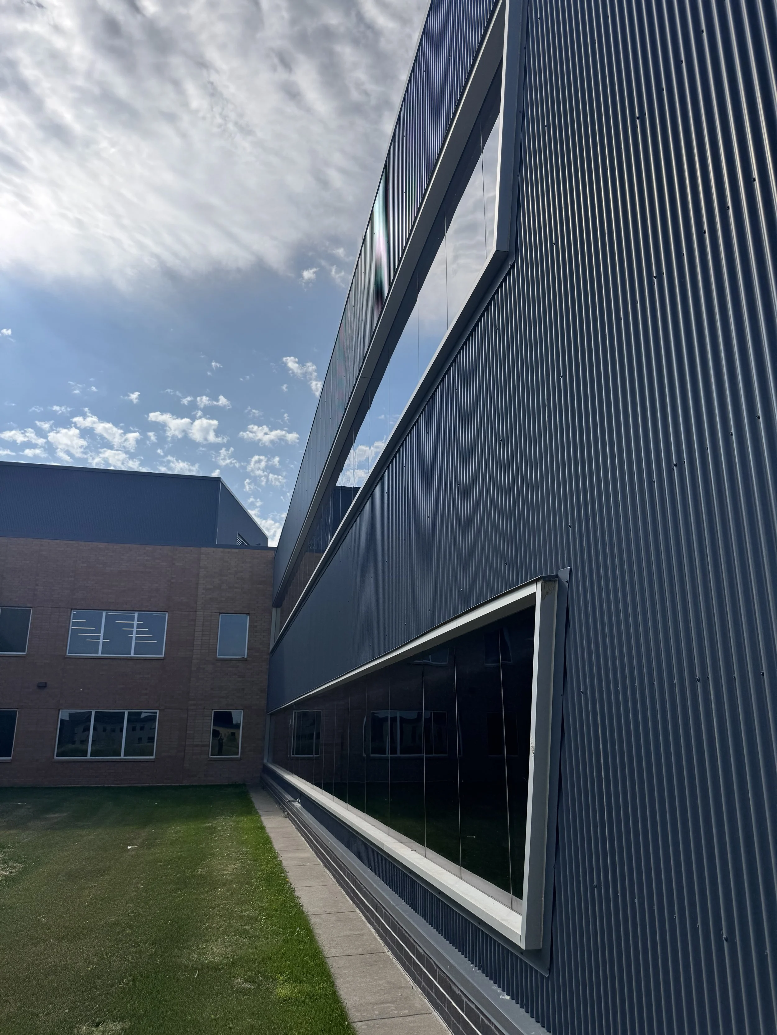 Architectural single skin panels installed at Prairie View Elementary School in Otsego, MN.