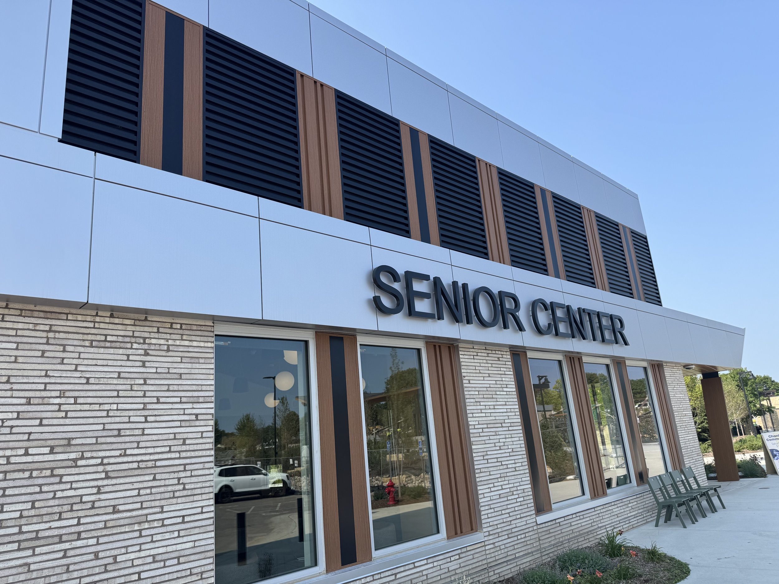 Aluminum composite and architectural single skin panels installed at the Chanhassen Civic Campus in Chanhassen, MN.