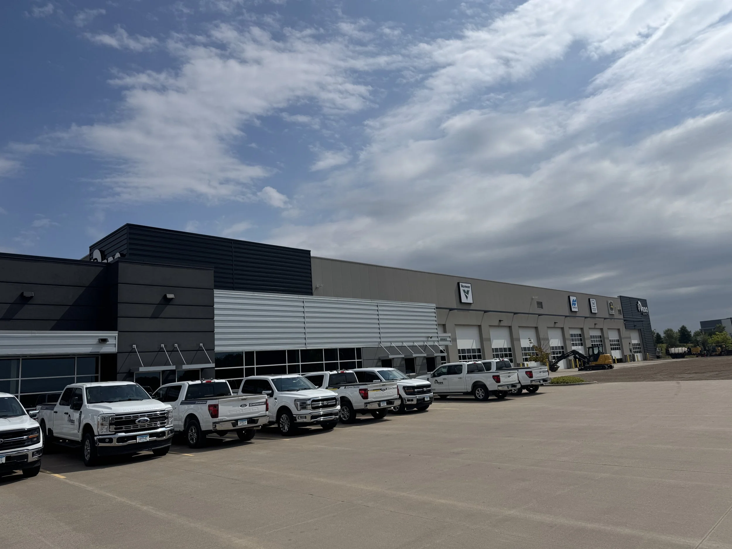 Architectural single skin panels installed at RDO Equipment Co in Dayton, MN.
