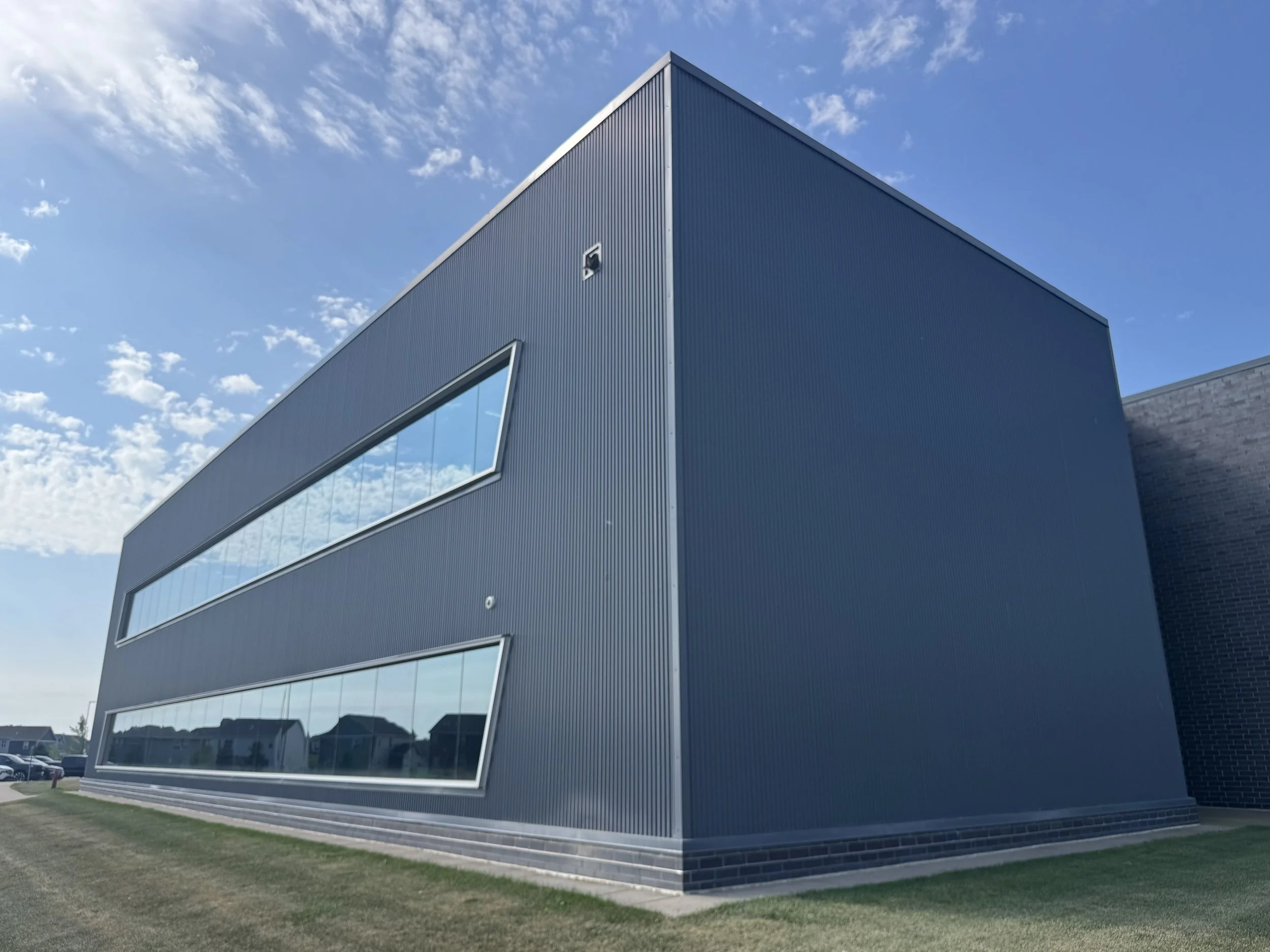 Architectural single skin panels installed at Prairie View Elementary School in Otsego, MN.