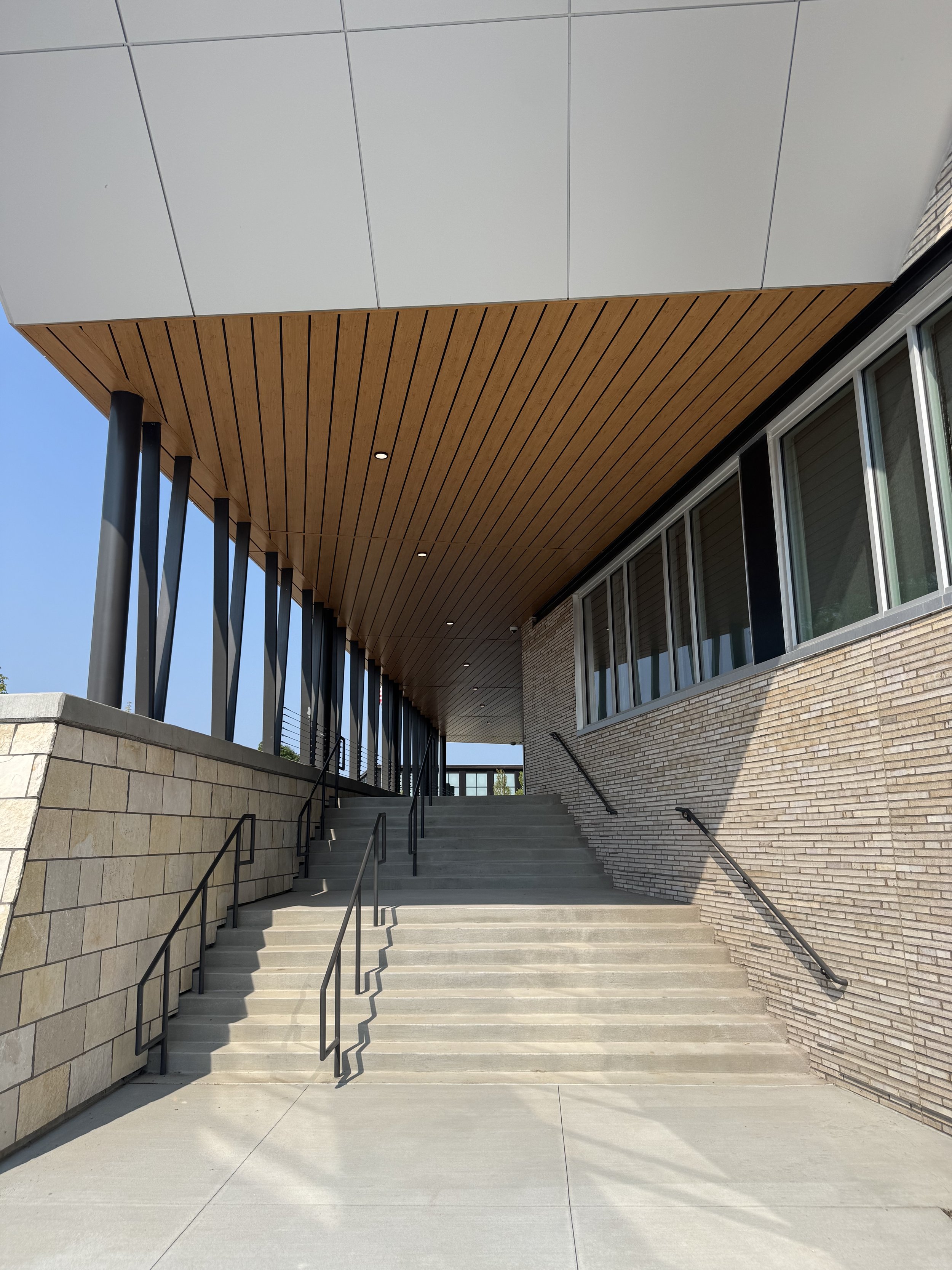Aluminum composite and architectural single skin panels installed at the Chanhassen Civic Campus in Chanhassen, MN.