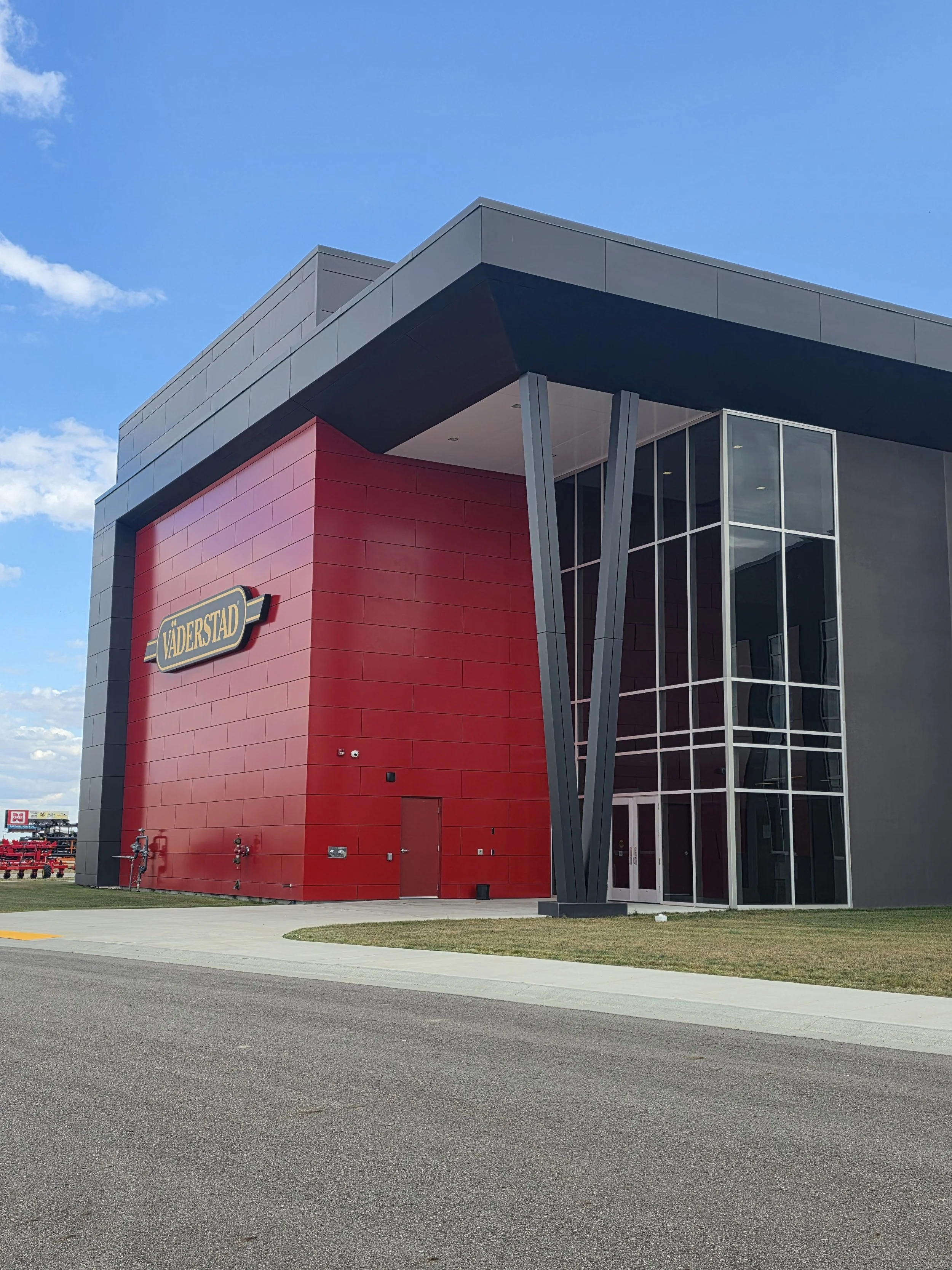Aluminum composite and insulated metal panels installed at Vaderstad North American Headquarters in Wahpeton, ND.