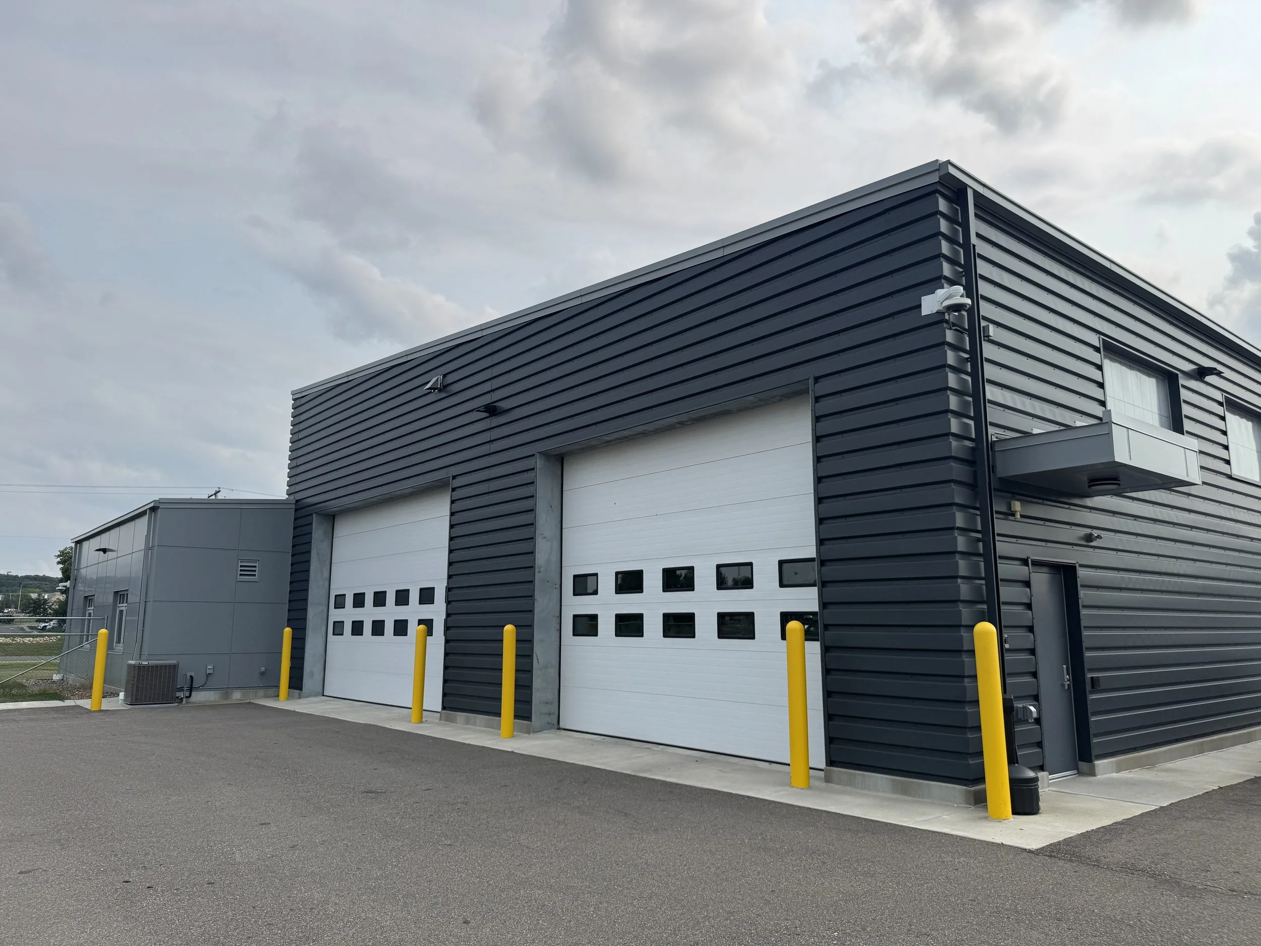 Architectural single skin and aluminum composite panels installed at MnDOT Truck Station in Northfield, MN