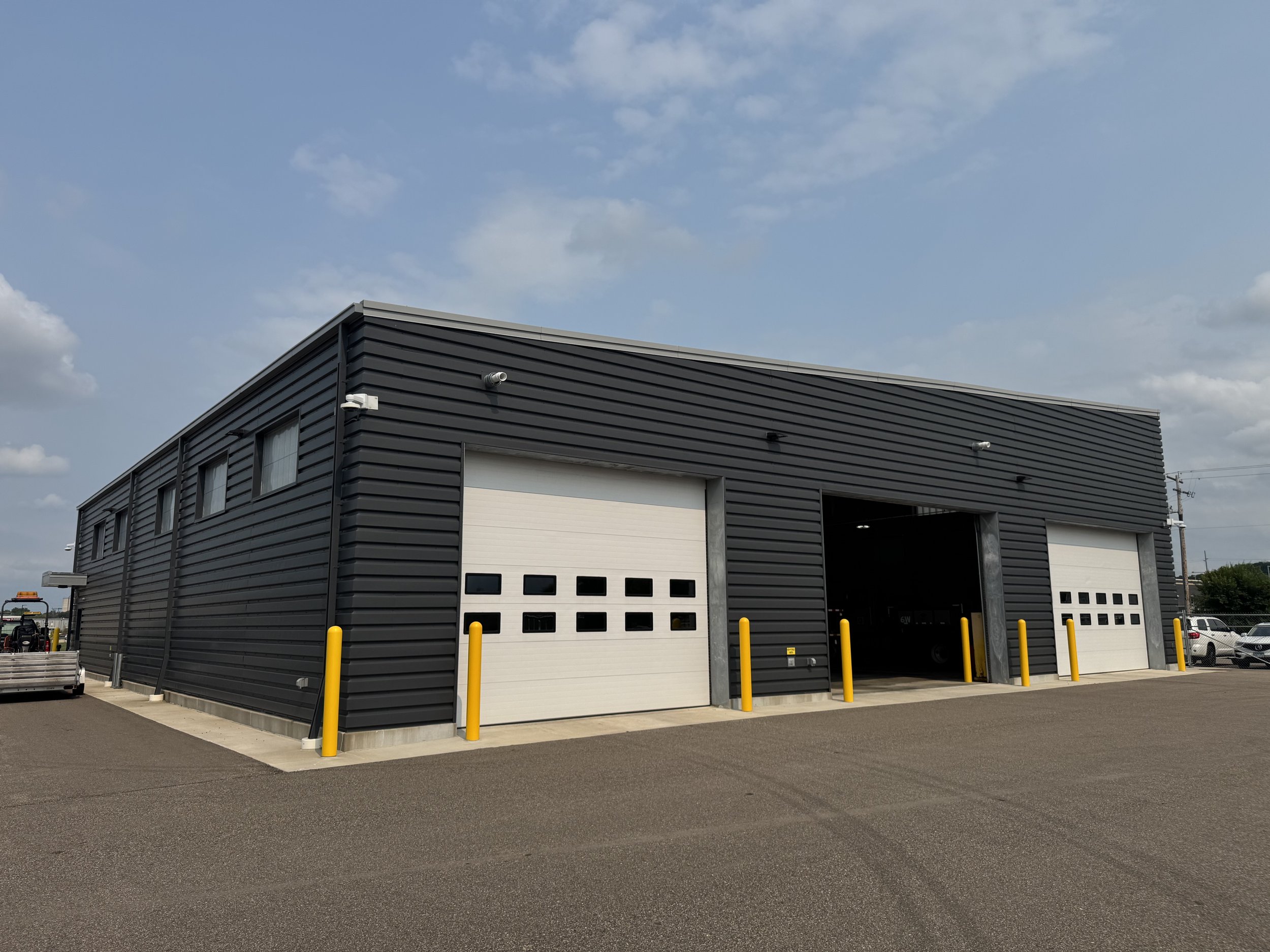 Architectural single skin panels installed at MnDOT Truck Station in Northfield, MN