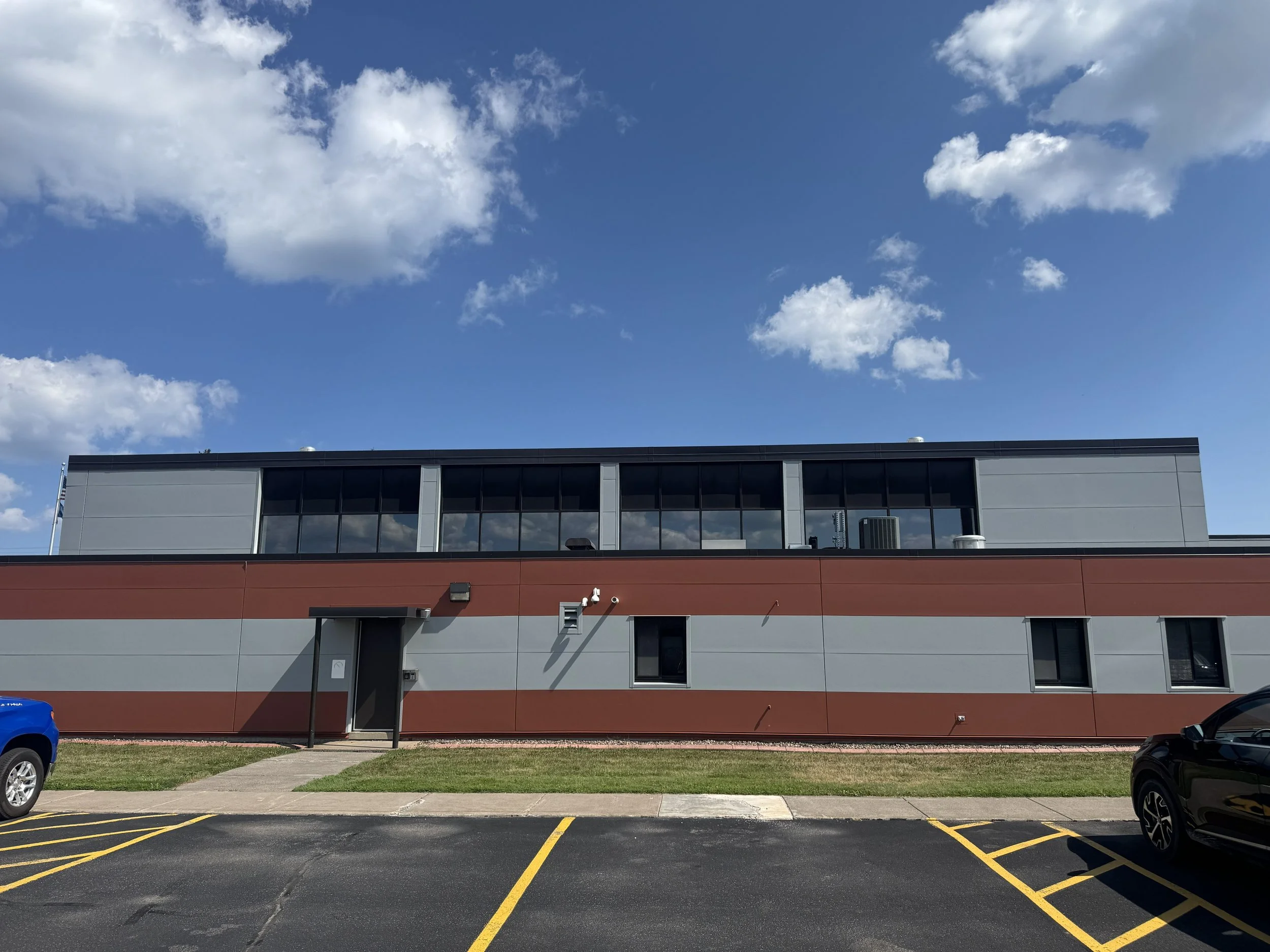 Insulated Metal Wall Panels installed at the Wisconsin National Guard Readiness Center in Superior, WI.