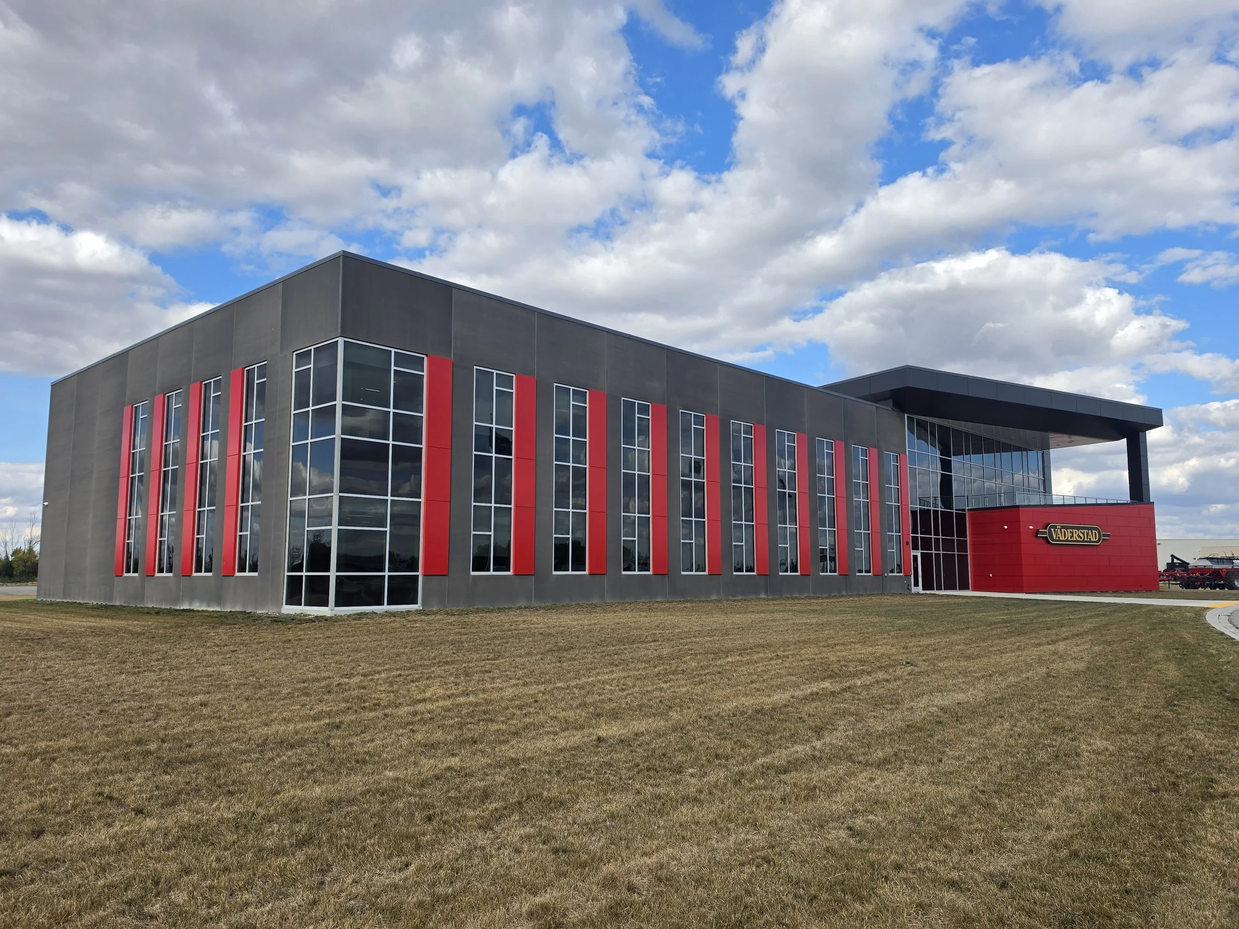 Aluminum composite and insulated metal panels installed at Vaderstad North American Headquarters in Wahpeton, ND.