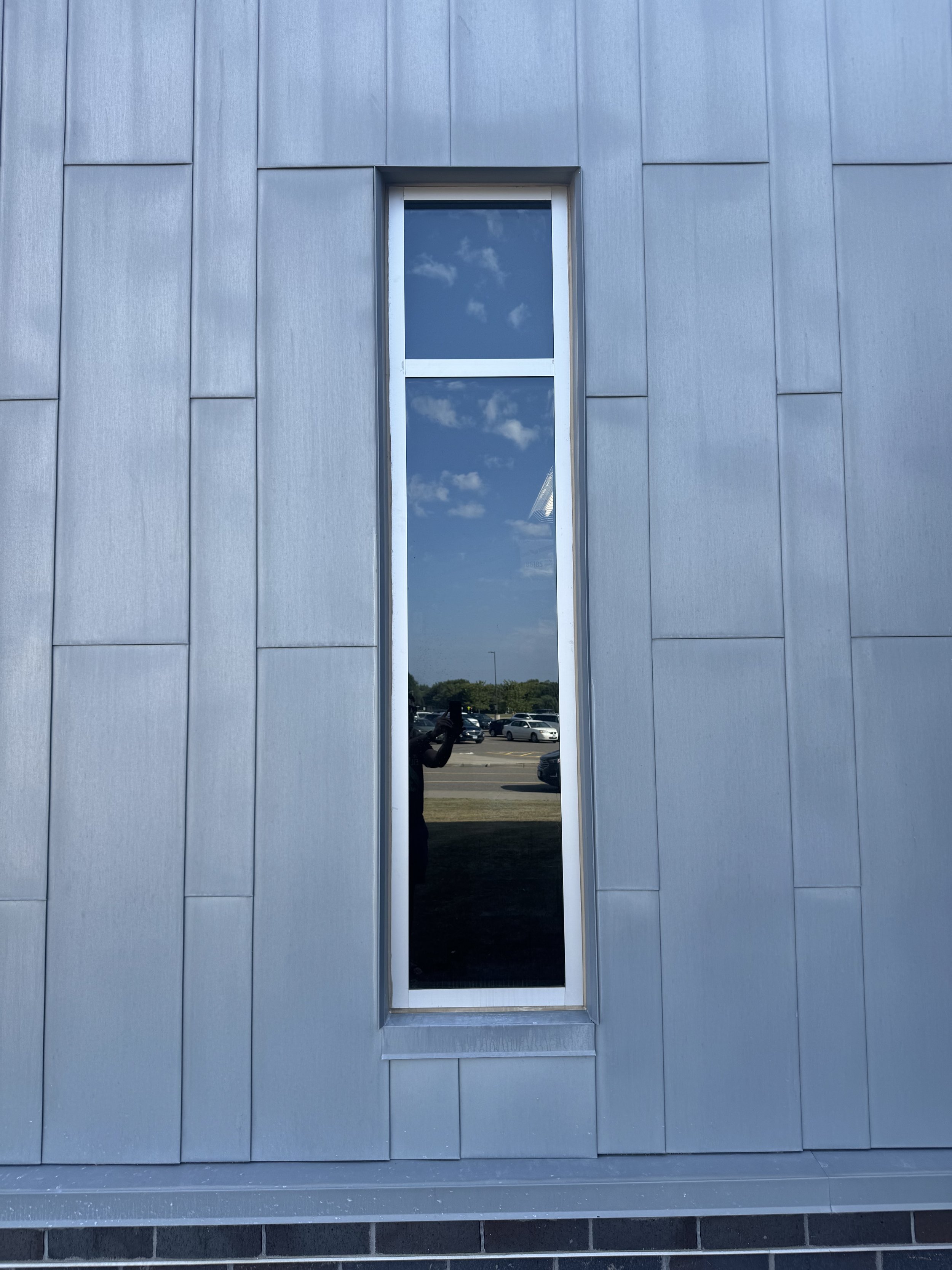 Zinc flat lock panels installed at Prairie View Elementary School in Otsego, MN.