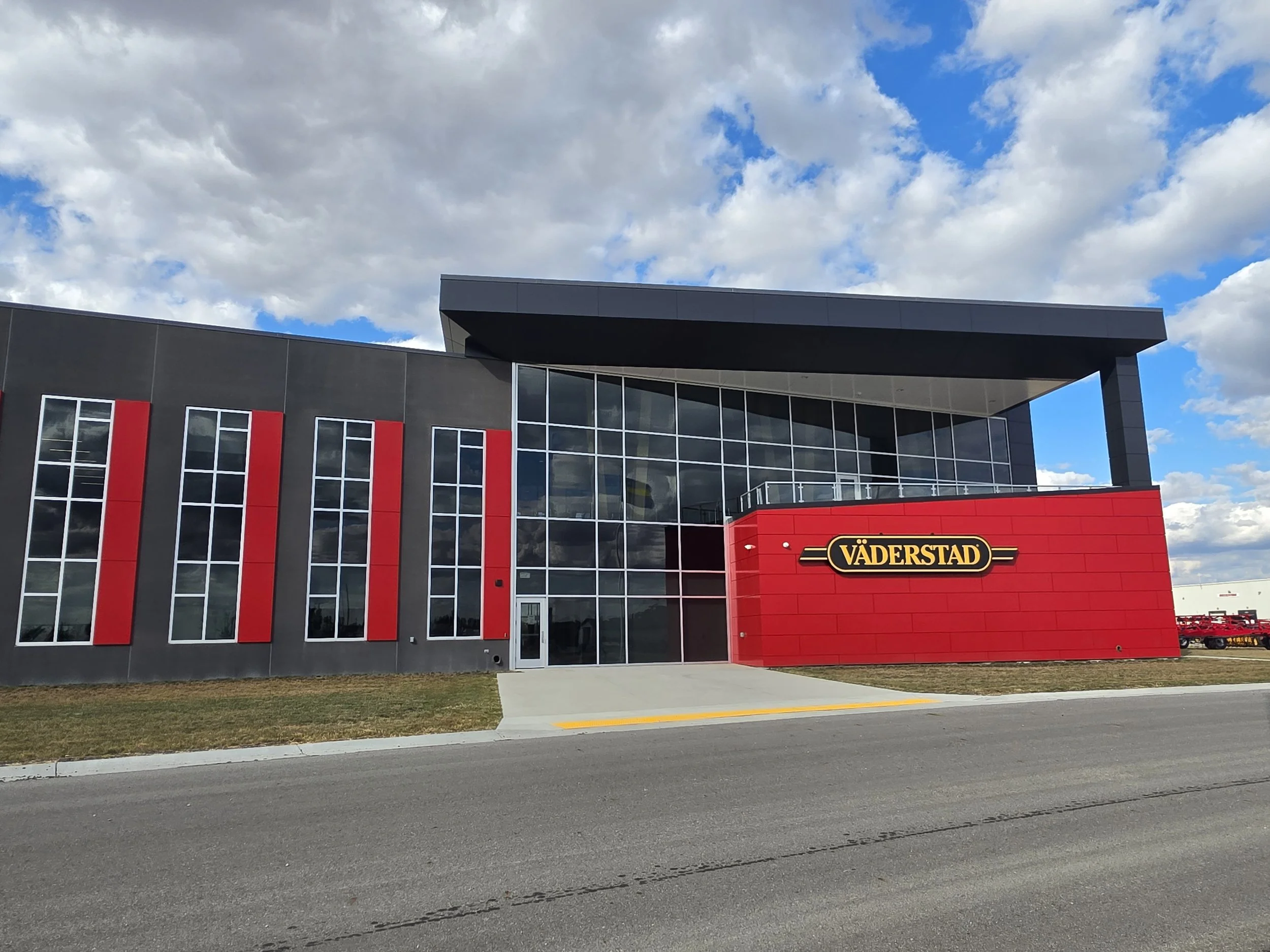Aluminum composite and insulated metal panels installed at Vaderstad North American Headquarters in Wahpeton, ND.