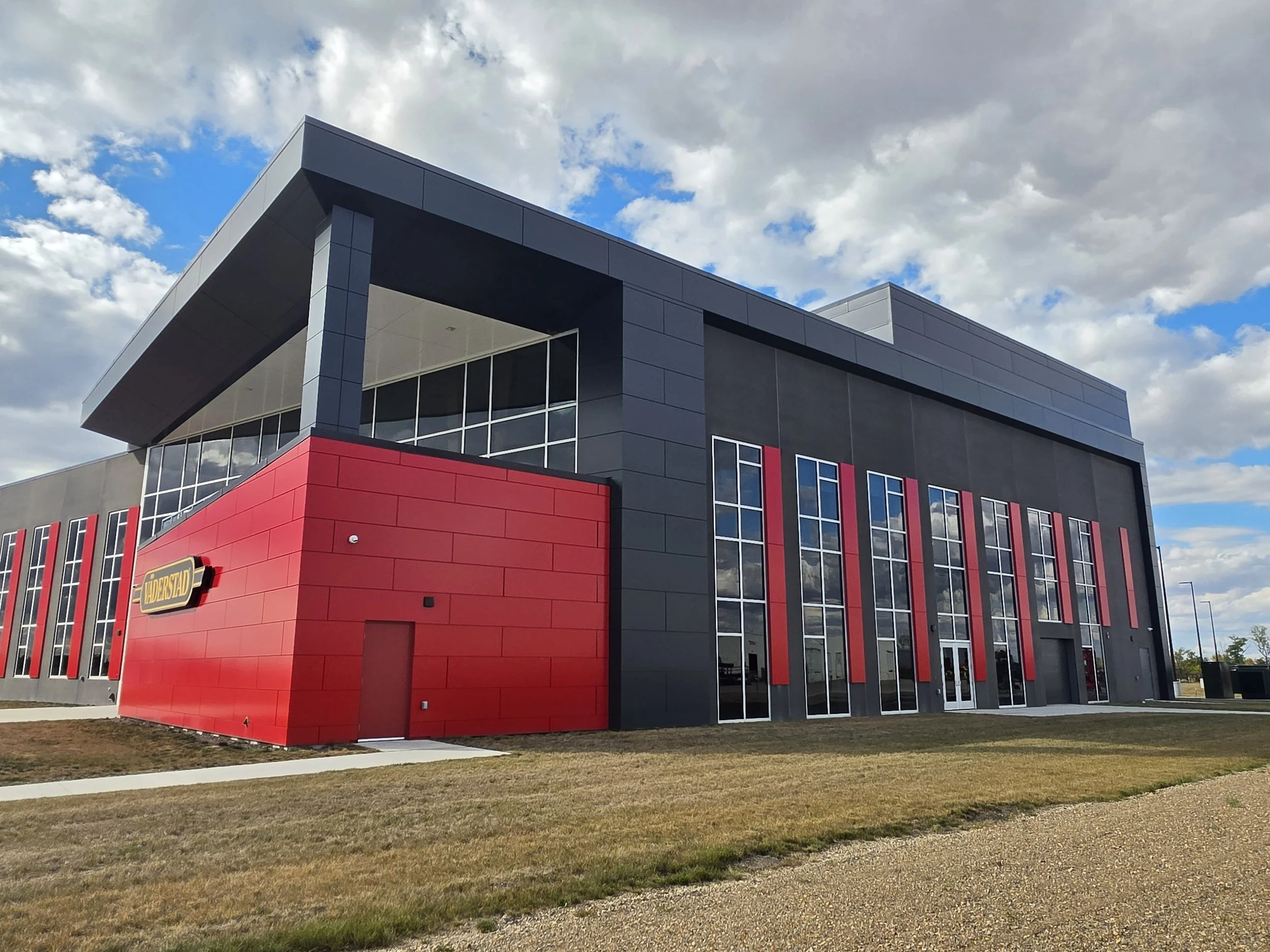 Aluminum composite and insulated metal panels installed at Vaderstad North American Headquarters in Wahpeton, ND.