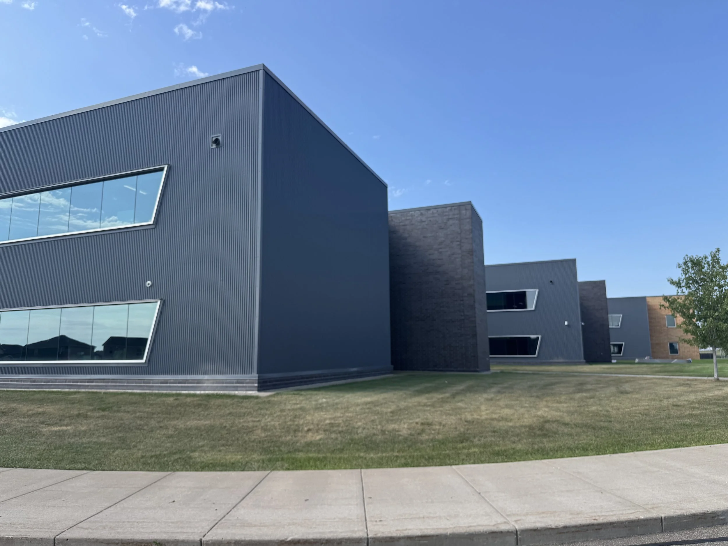 Architectural single skin panels installed at Prairie View Elementary School in Otsego, MN.