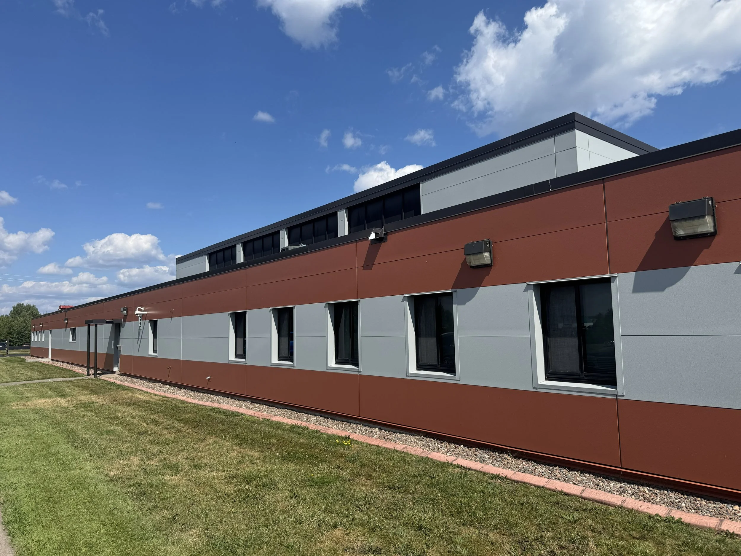 Insulated Metal Wall Panels installed at the Wisconsin National Guard Readiness Center in Superior, WI.