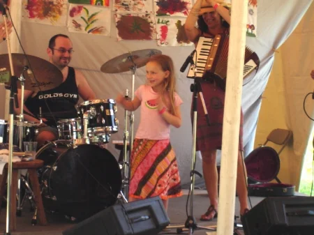 Daisy singing with us at the Clearwater Festival, way back when.