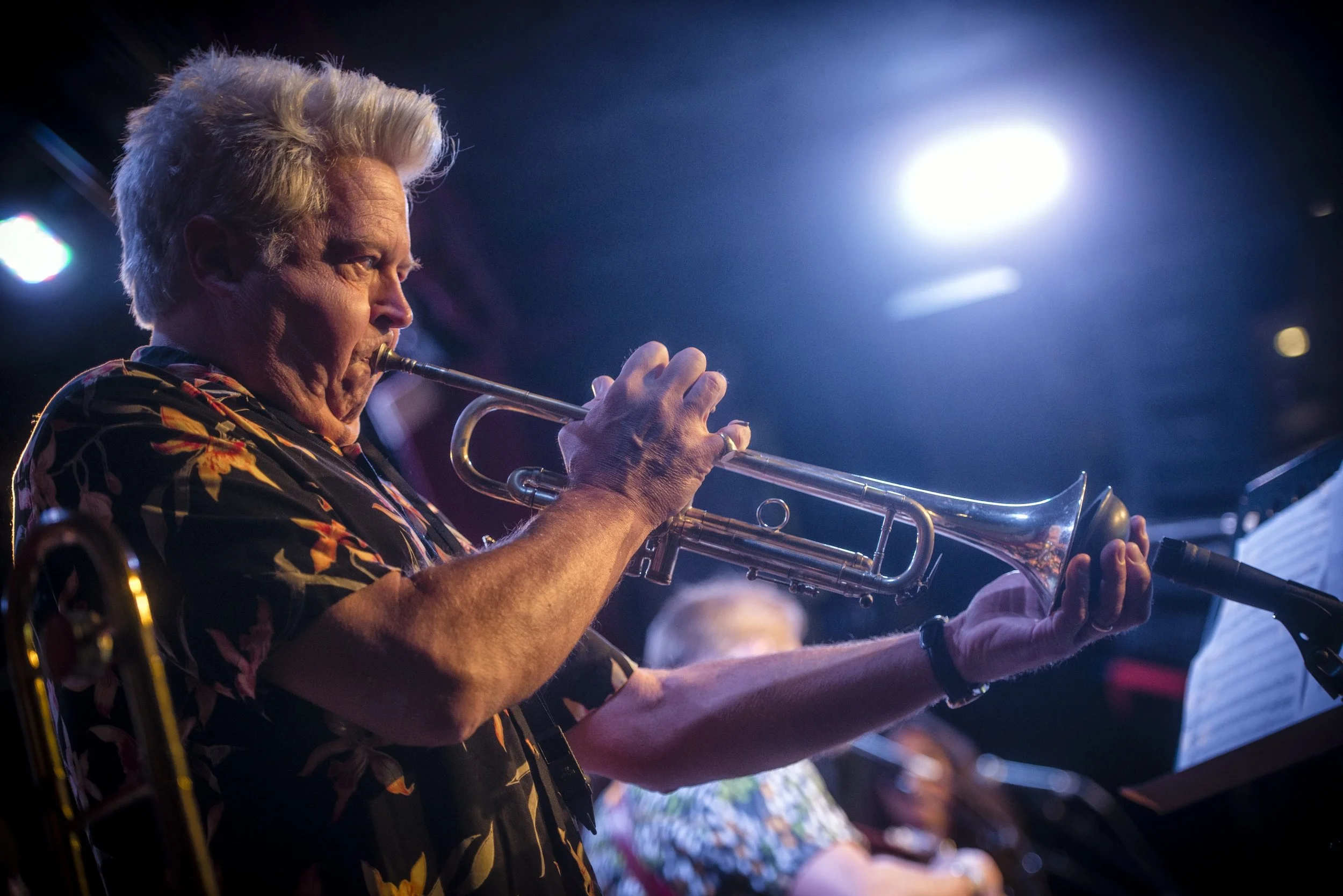 Bill Holloman adding some plunger trumpet at our "Press Play" CD Release concert. City Winery, 2016. Photo by Jeremy Gordon