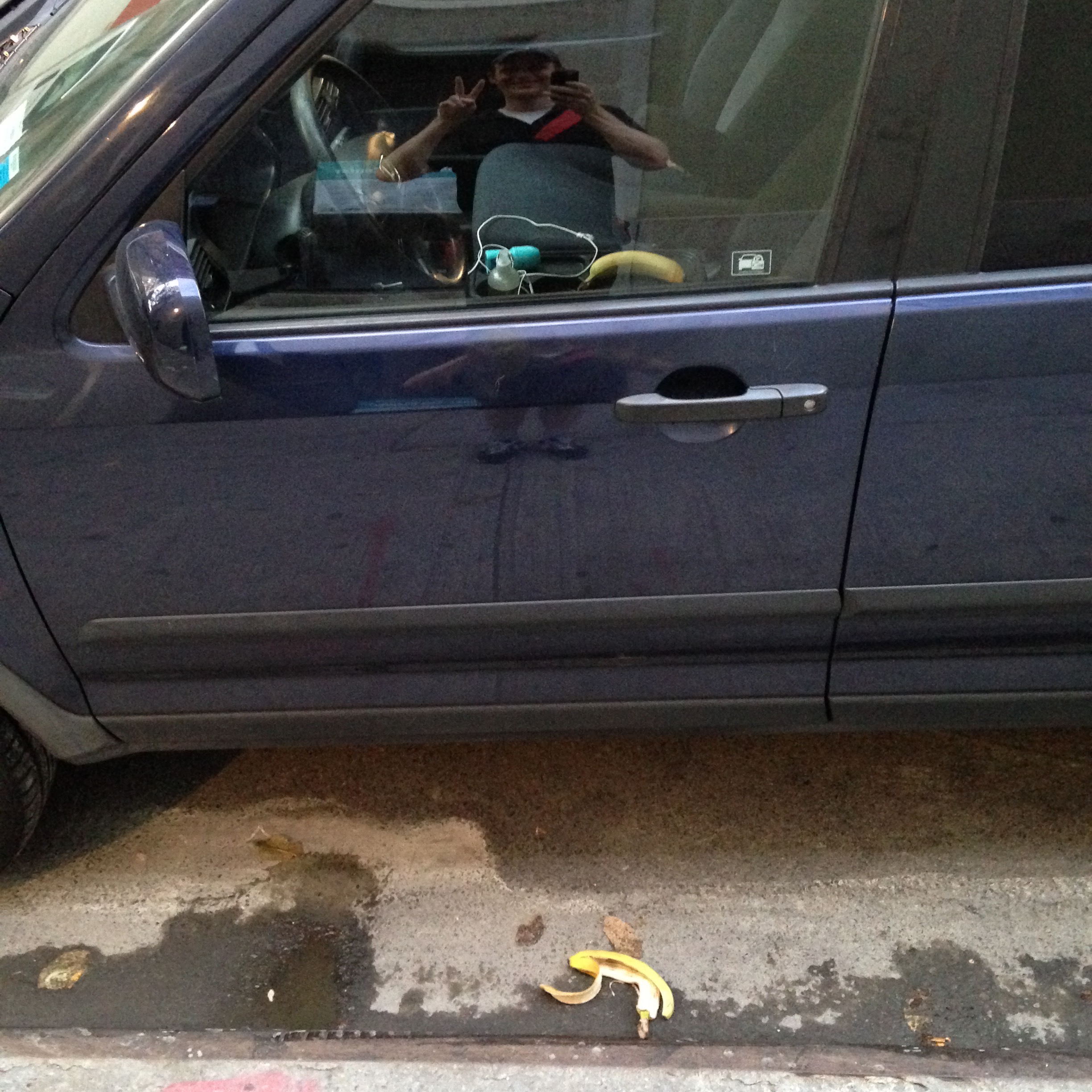 "We've been trying to park this bad boy for about a half hour or so. It's not easy parallel parking in the city. It's not easy driving in the city. After driving around all day today, I think its safe to say neither of us want to get our driver's license."