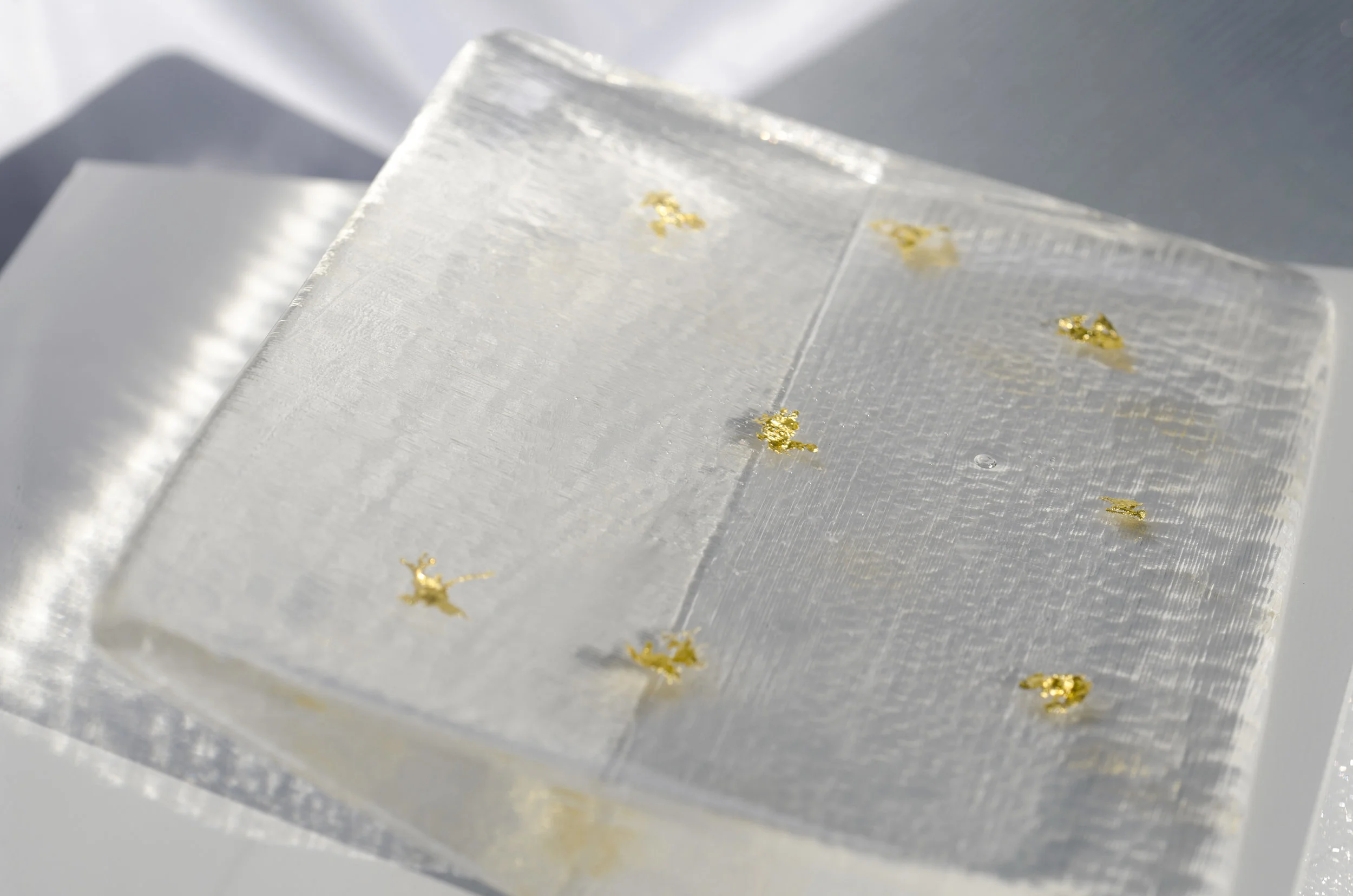 Gold Waken Glass panel with 24K gold splashes