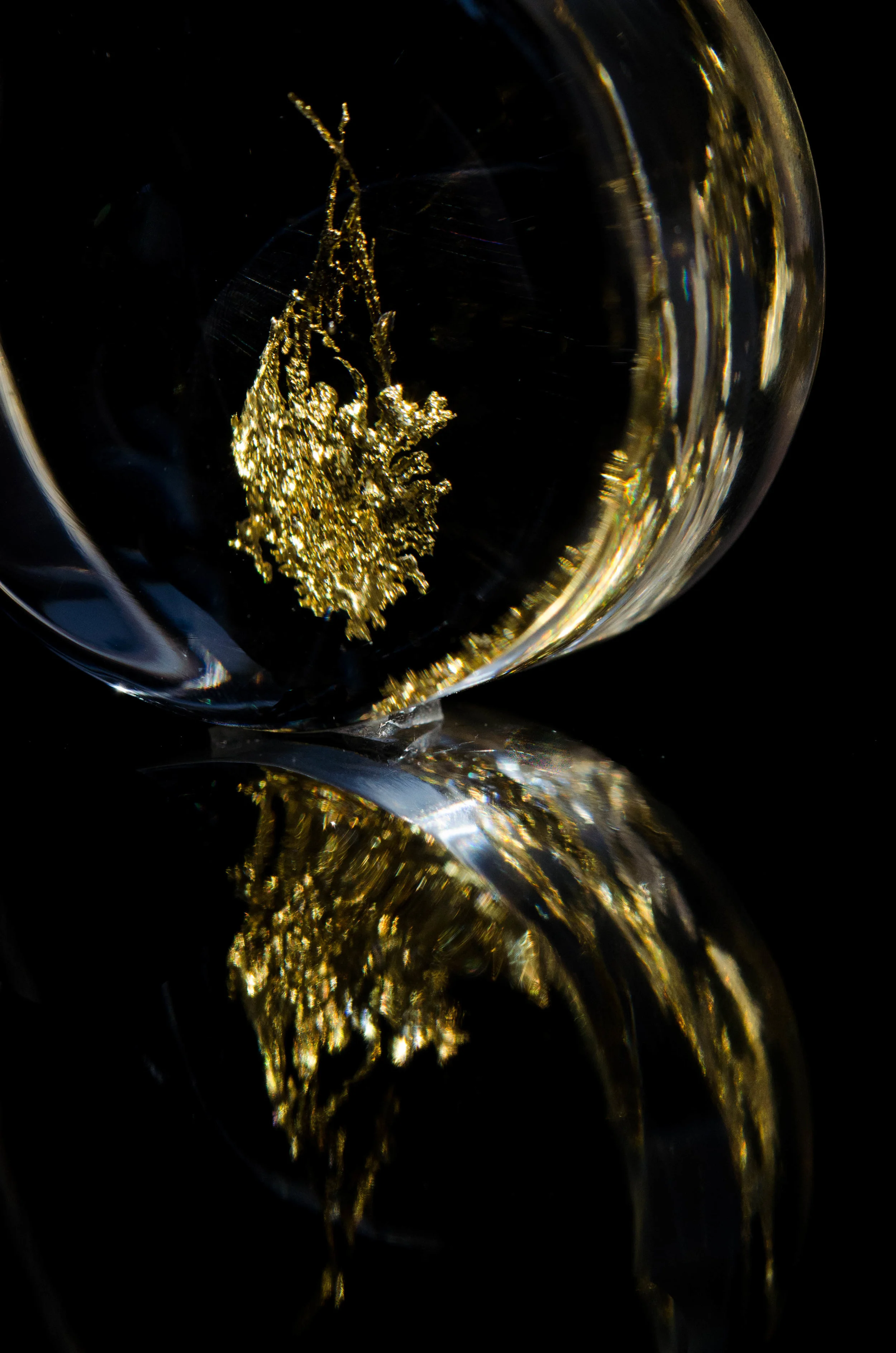 Gold Waken Glass pendant with 24K gold
