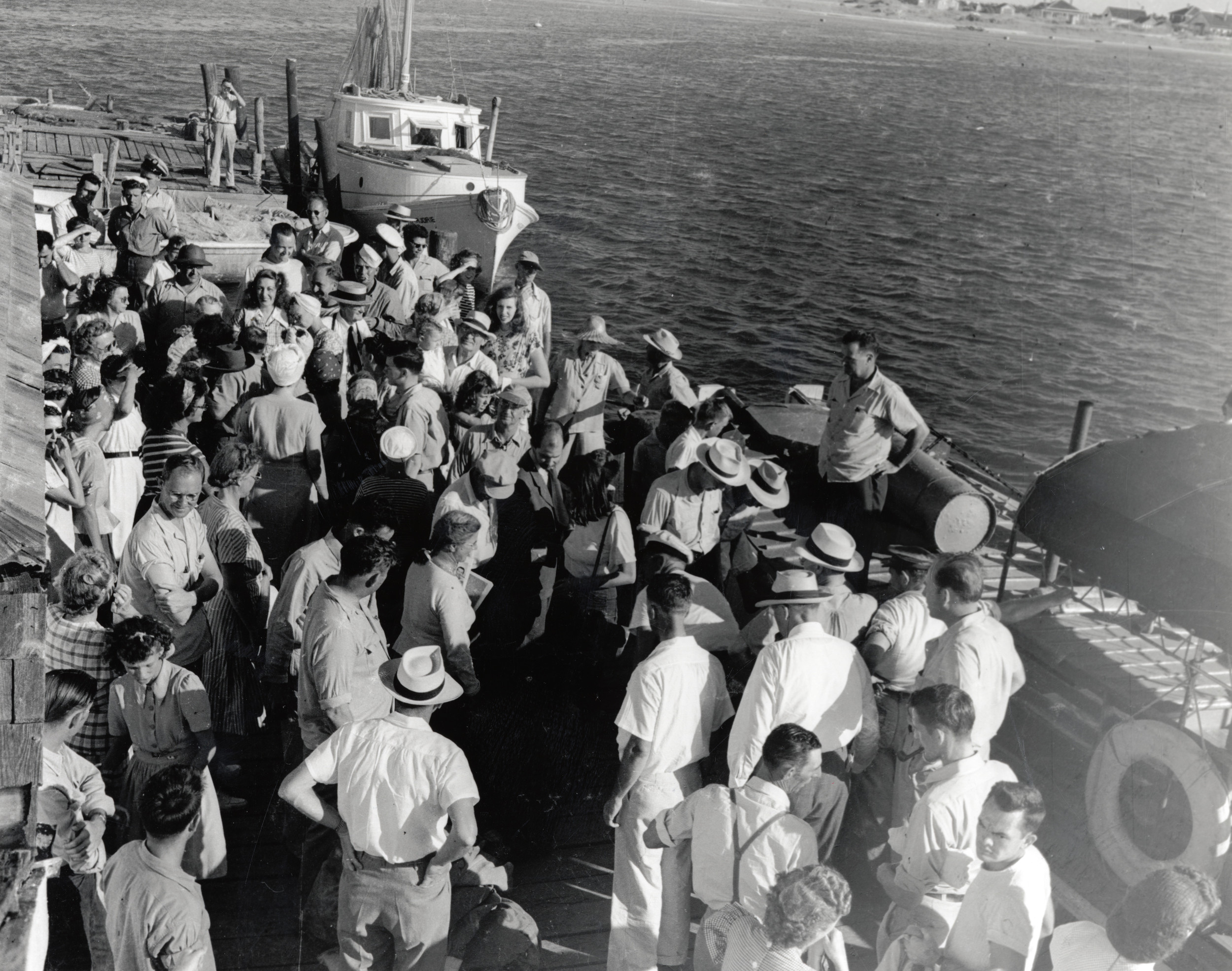 Outreach - Port Light Project Crowd on Mailboat Pier, Ocracoke, 1945 - Aycock Brown Collection, 2003 Acquisition.jpg