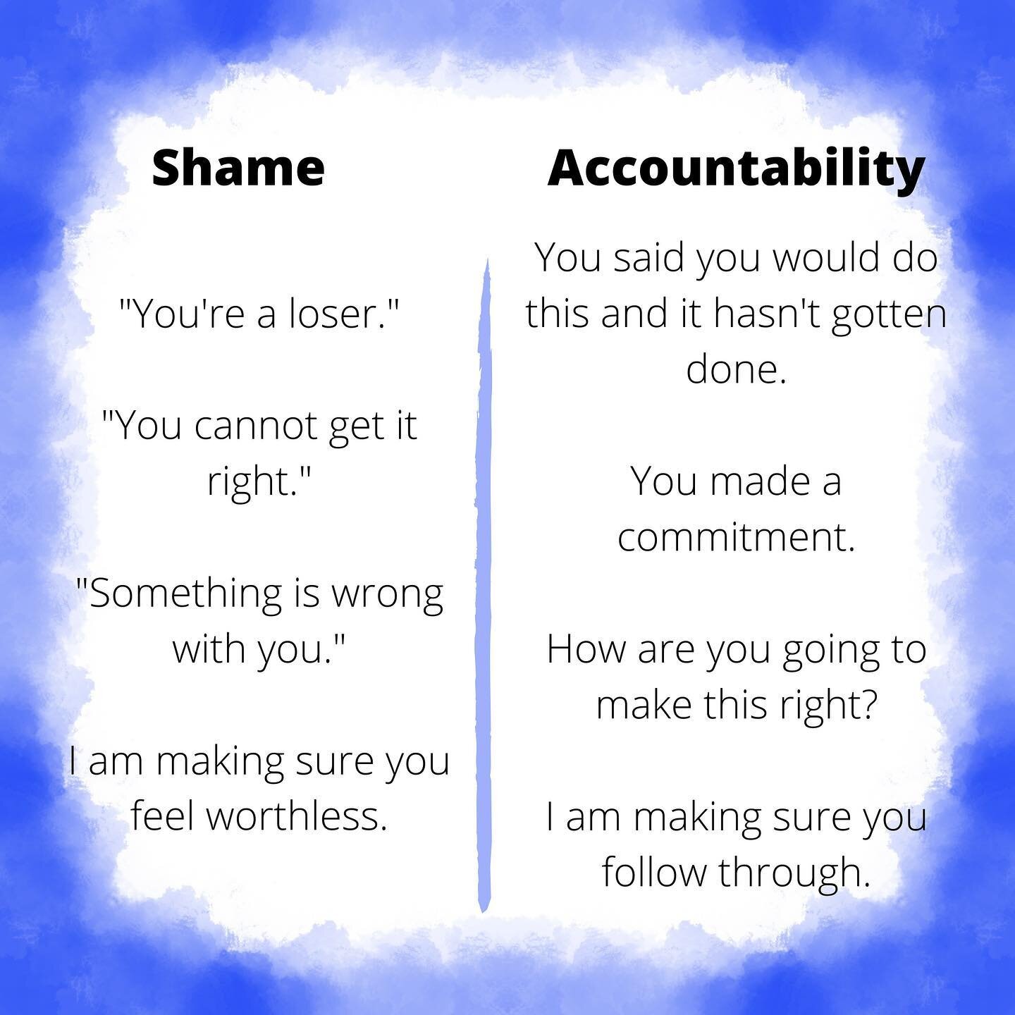 We can hold others accountable to their commitments without shaming them. We can hold ourselves accountable without shame. #relationship #couple #love #relationshipgoals #relationships #couplegoals #therapist #mentalhealthmatters #psychology #counsel