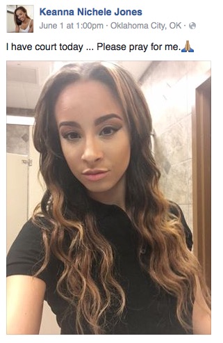 As posted publicly to Jones' Facebook profile.