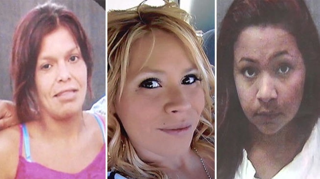 From left to right; Kianna Jackson, 20, Josephine Vargas, 34 and Martha Anaya, 28.