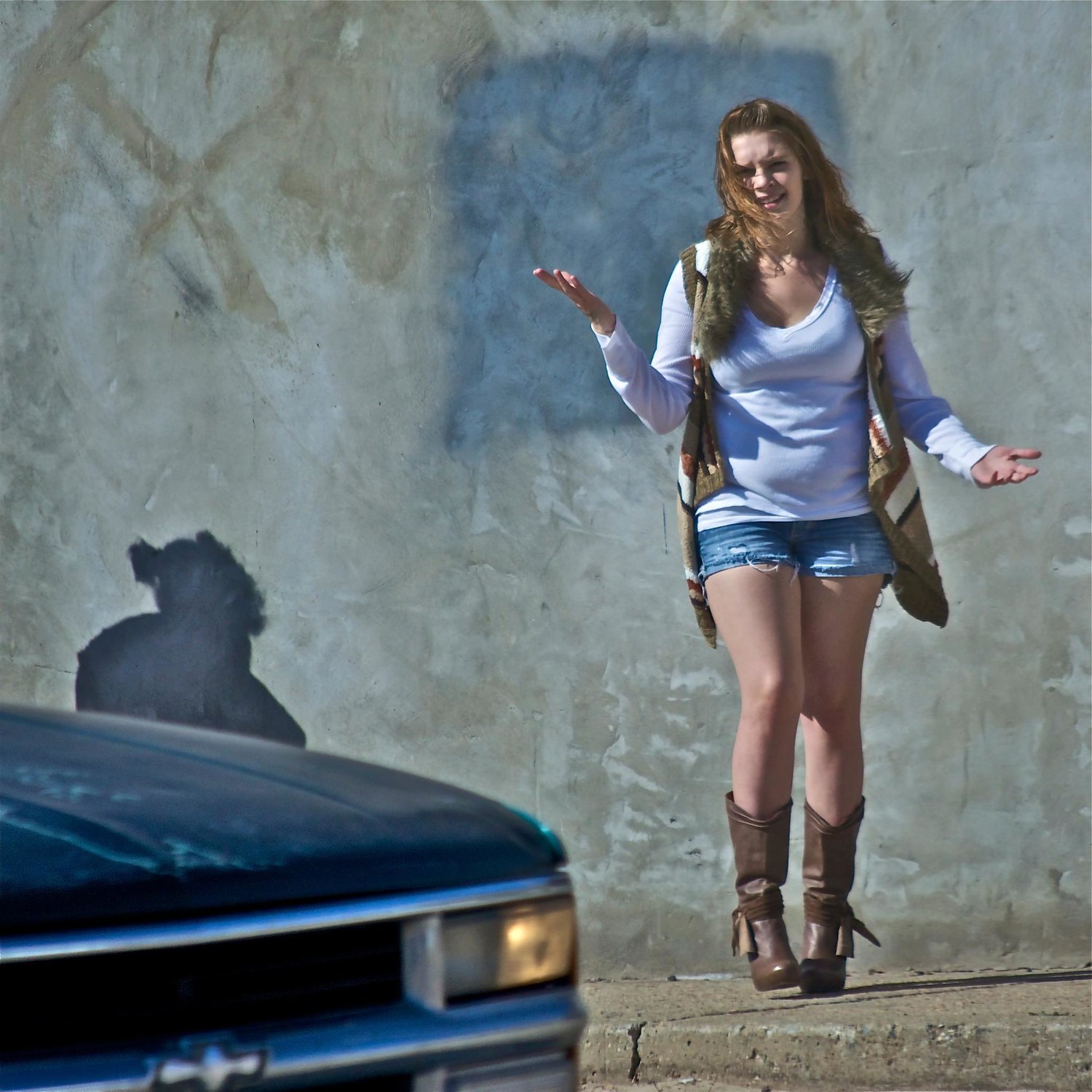 Jarrae Estepp on S. Robinson Ave. in south Oklahoma City. Photo by JohnTV.com Brian Bates