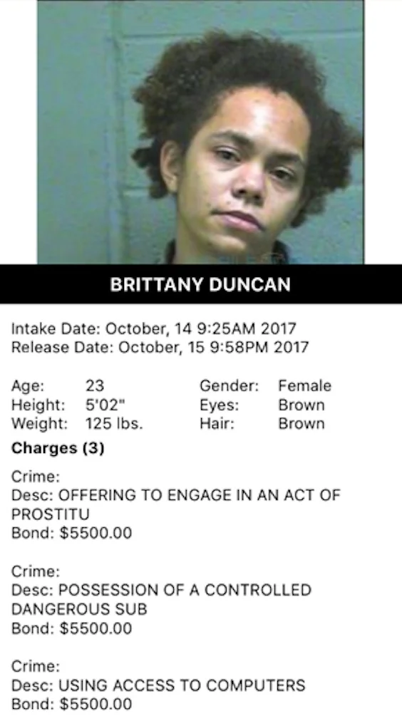 Duncan Brittany Mugshot Prostitute 2017-10-14.jpg