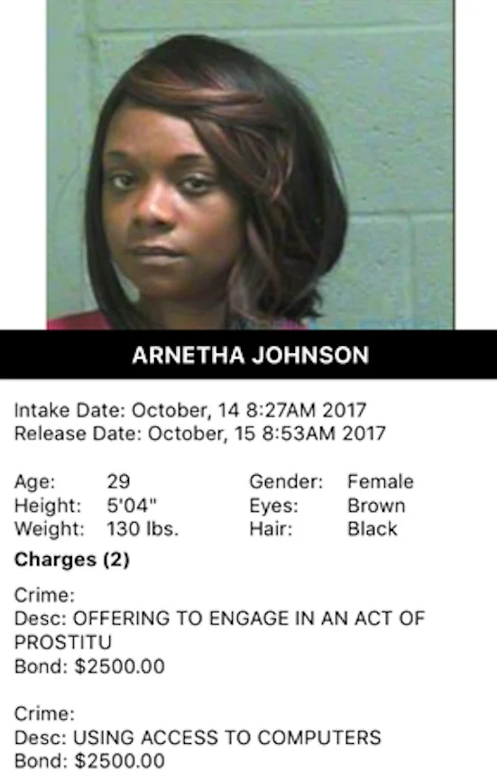 Johnson Arnetha Mugshot Prostitute 2017-10-14.jpg